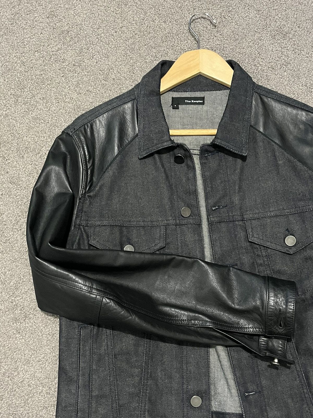 The Kooples The Kooples Leather Sleeve Trucker Jacket Size US S / EU 44-46 / 1 - 9 Thumbnail