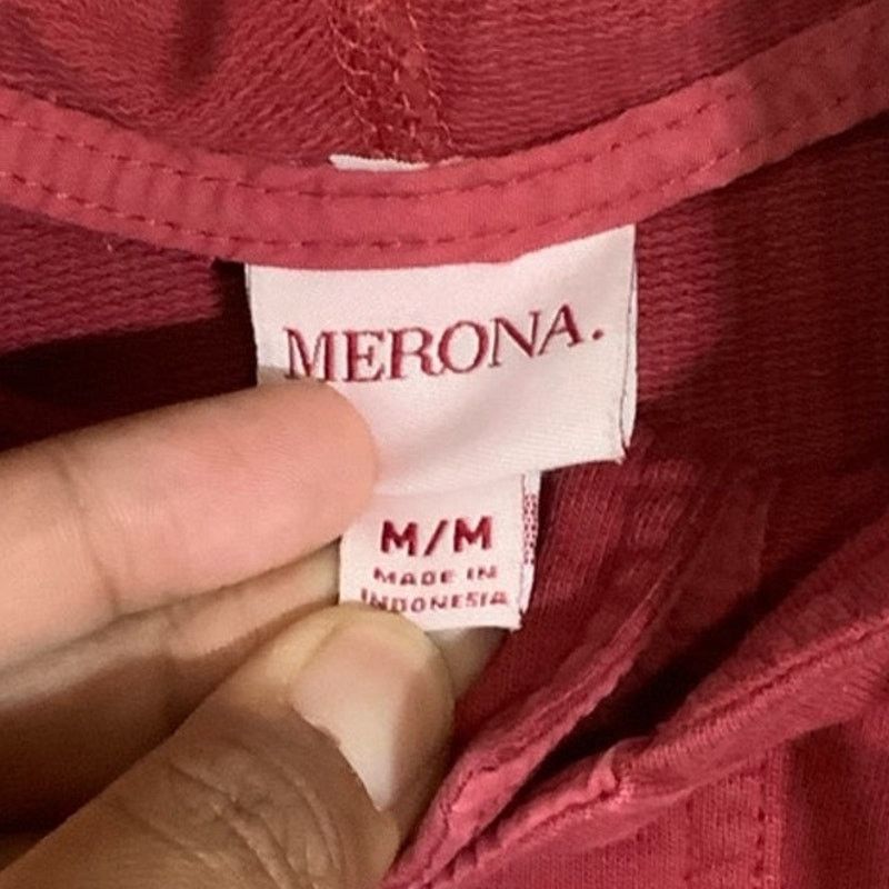 Merona Merona Henley Pullover Faded Red Drawstring Hoodie Size M Size M / US 6-8 / IT 42-44 - 6 Thumbnail