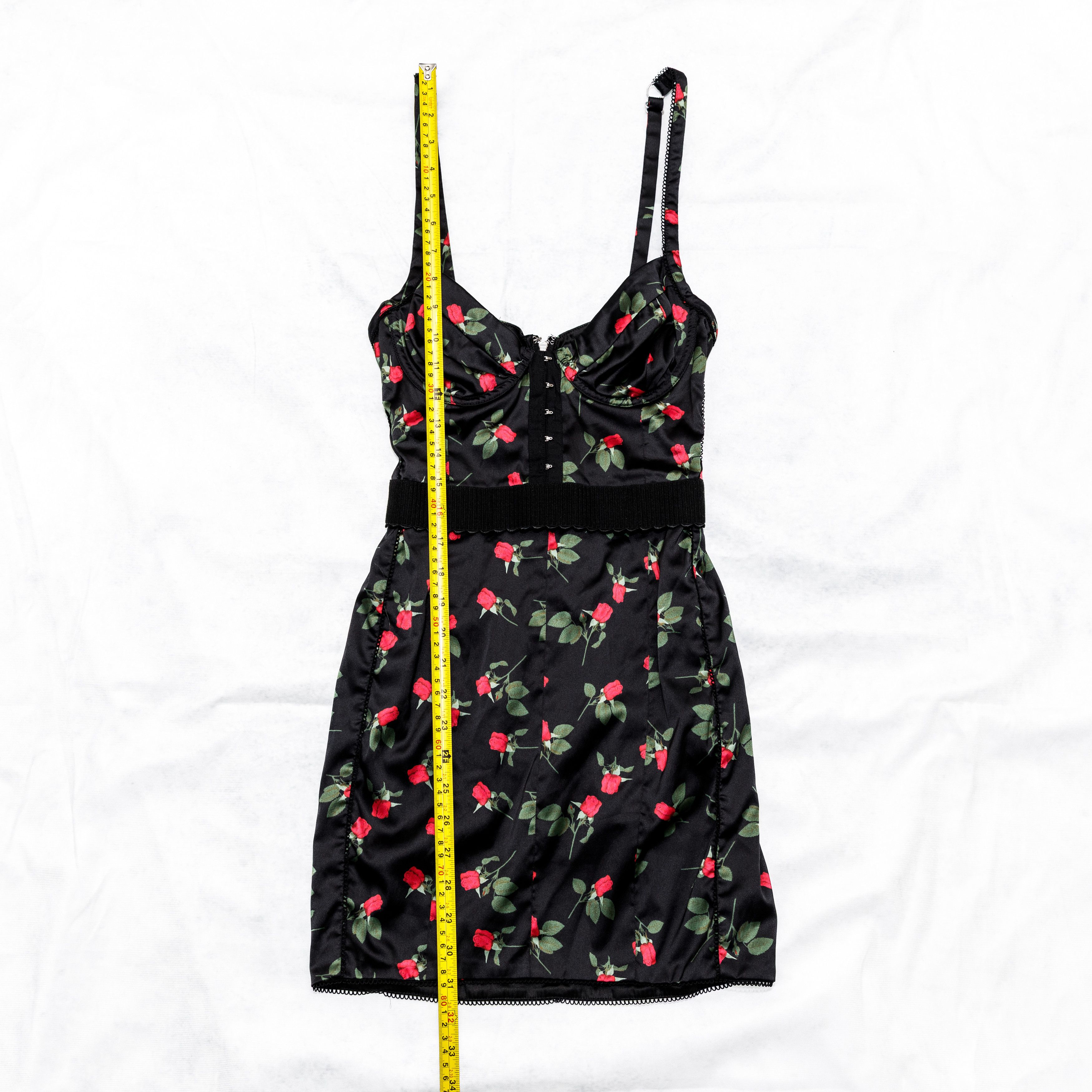 For Love & Lemons For Love And Lemons Mini Dress Black Red Roses XXS Corset Size S / US 4 / IT 40 - 4 Thumbnail