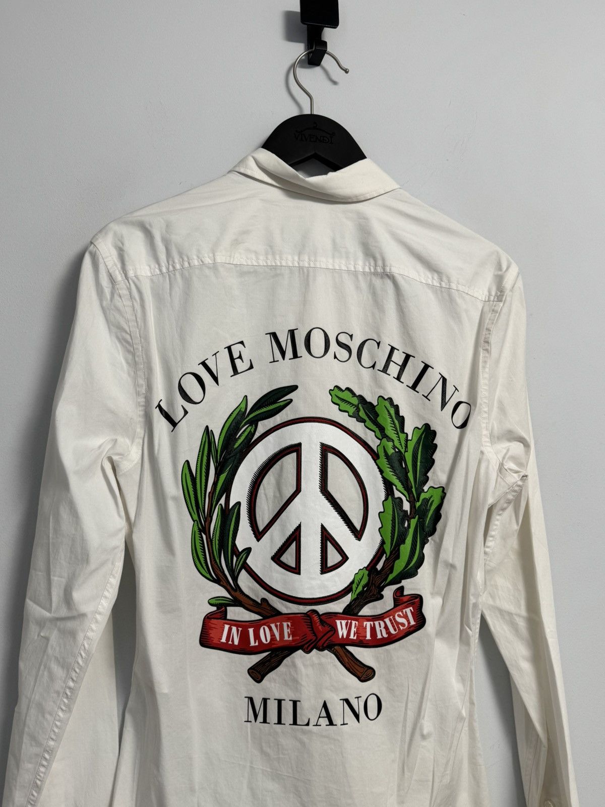 Moschino Love Moschino Button Up Shirt White Logo Size US M / EU 48-50 / 2 - 11 Thumbnail