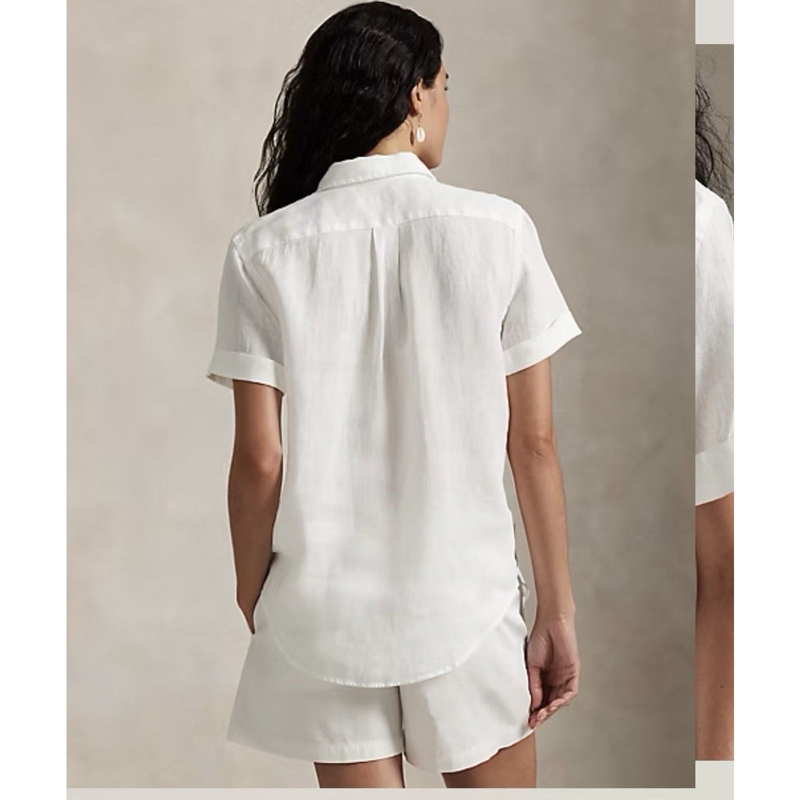 Polo Ralph Lauren NWT Polo Ralph Lauren Linen Shirt women White Short Sleeve Size US L / EU 52-54 / 3 - 8 Thumbnail