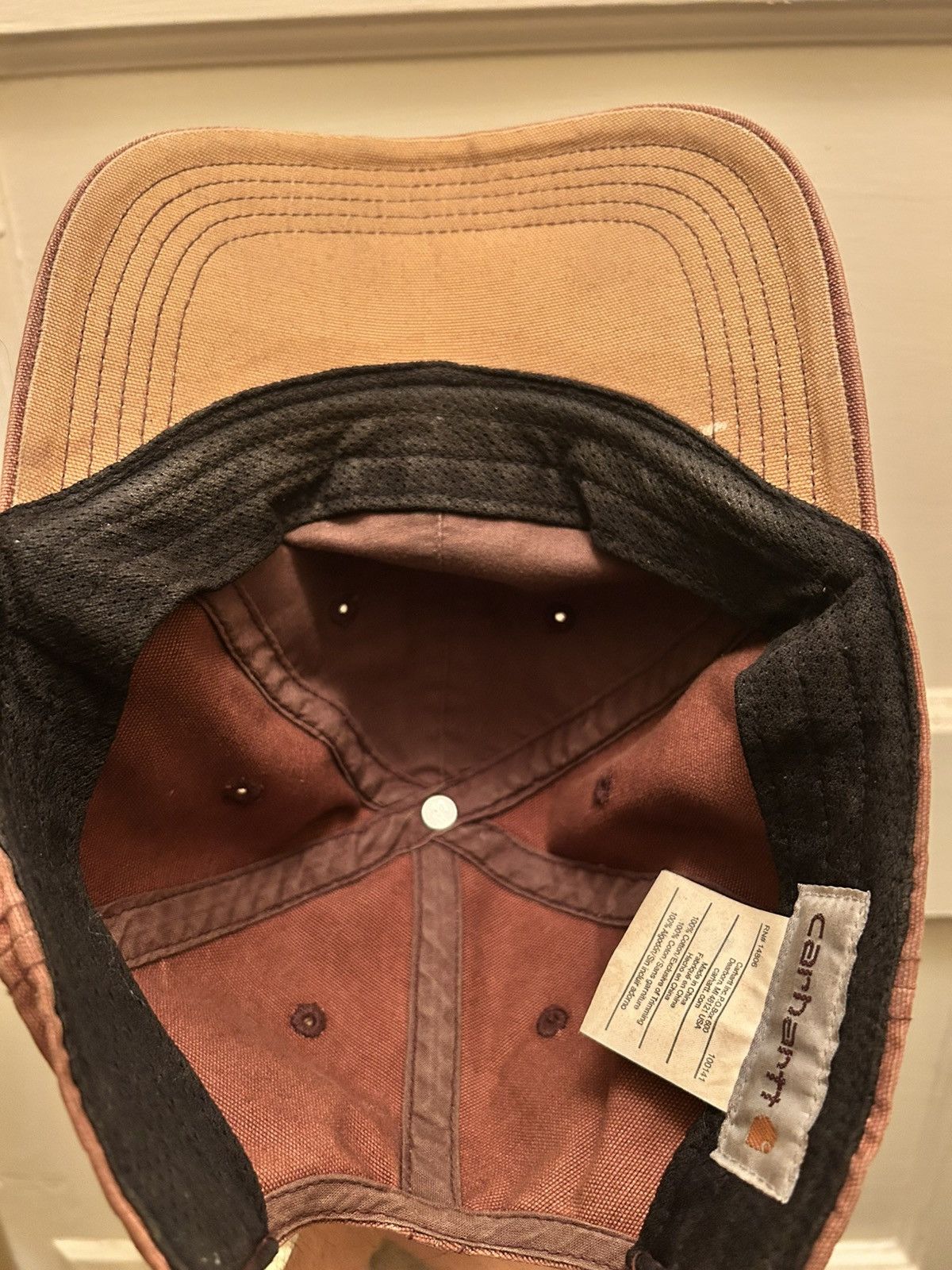 Carhartt Carhartt Brown Cap Hat Strapback Faux Leather Logo Size ONE SIZE - 4 Thumbnail