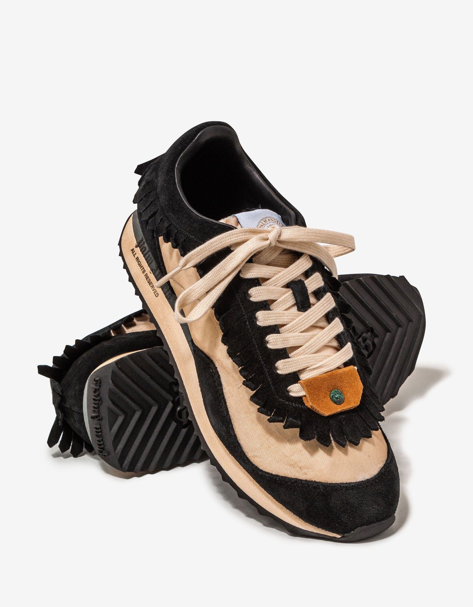 image of Palm Angels Black Fringe Runner Trainers Shoes, Men's (Size 7)