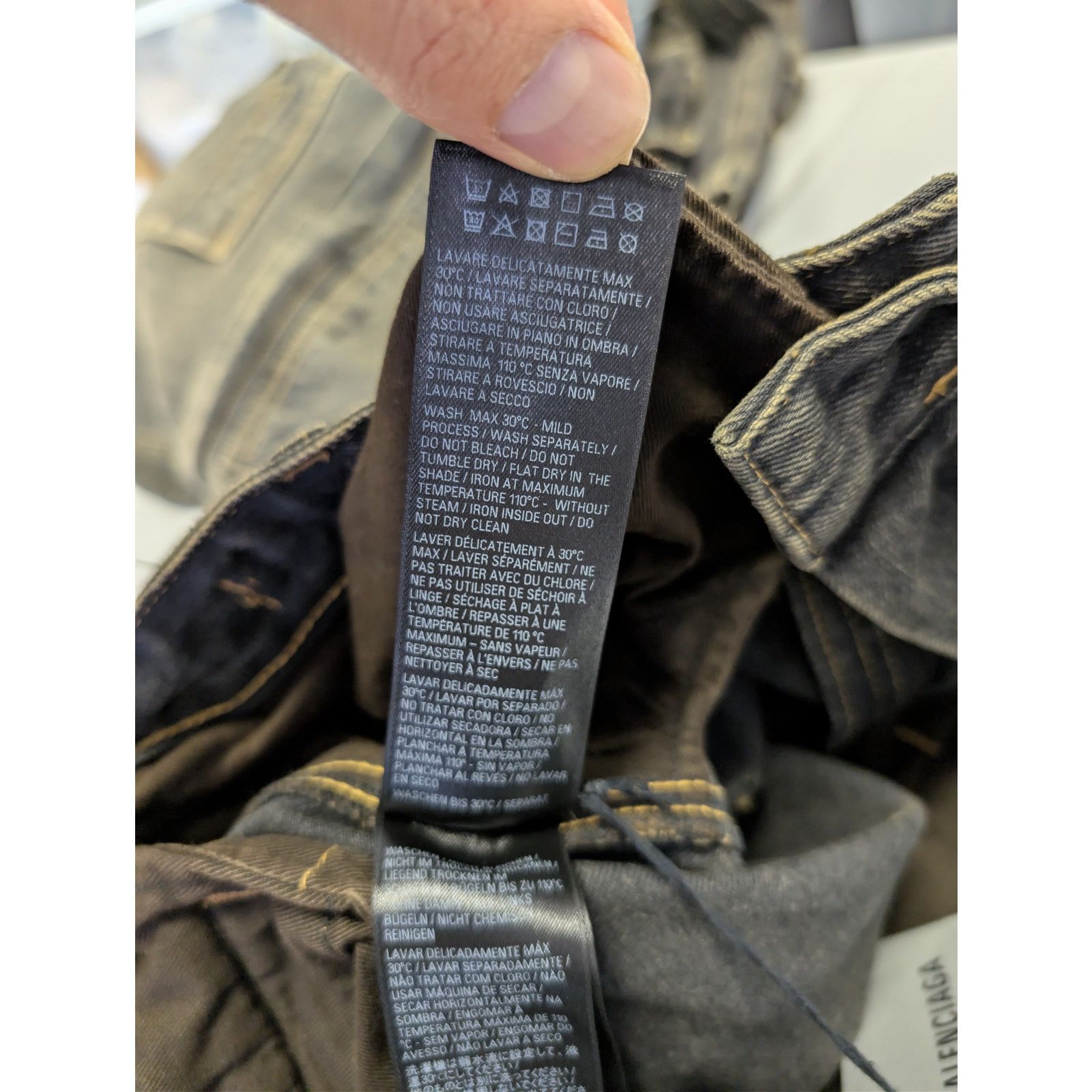 Balenciaga o1rshd1 Cargo Denim Trousers Pants in Washed Black Size US 30 / EU 46 - 20 Thumbnail