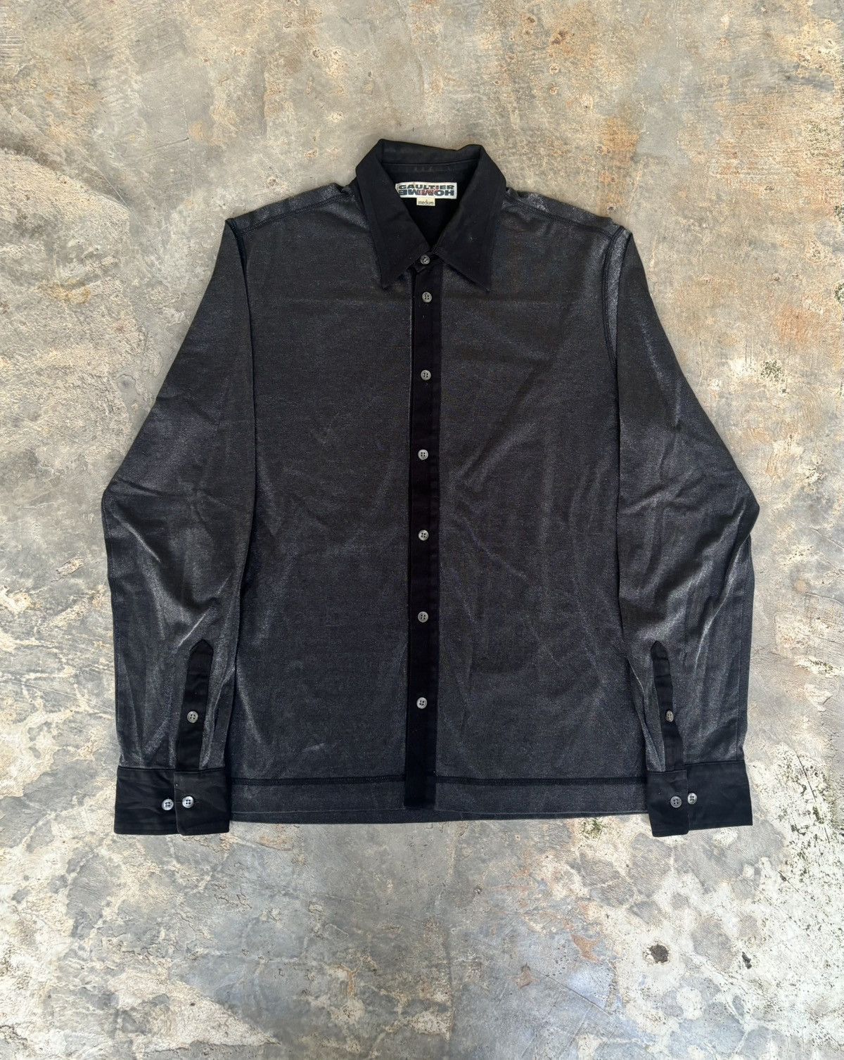 トップス Rare JEAN PAUL GAULTIER HOMME objet Rare Vtg Jean Paul Gaultier Homme Object Black Red Logo Tee