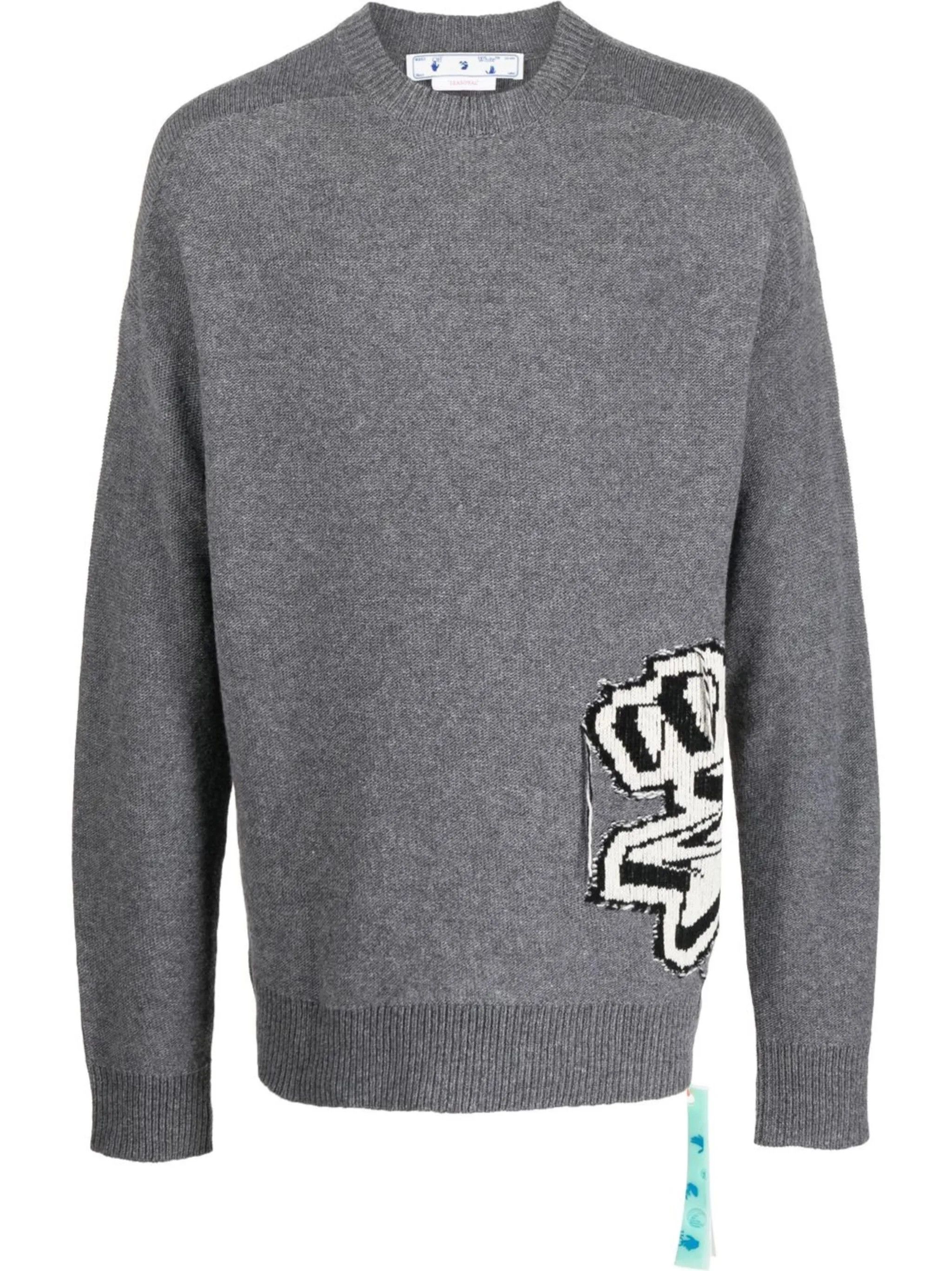 Off-White o1y0325 Logo Crewneck Sweater in Grey Size US S / EU 44-46 / 1 - 1 Thumbnail