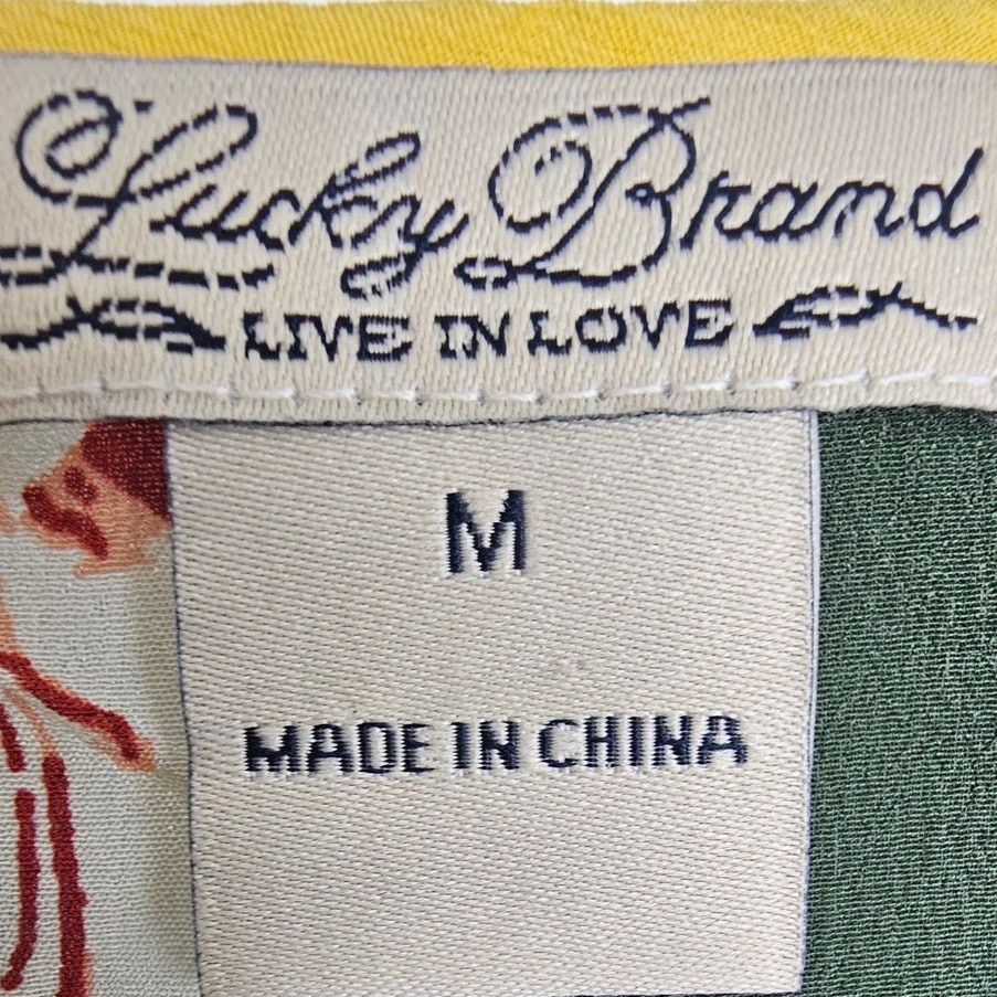 Lucky Brand Lucky Brand Womens Floral Silk Tank Sz M Olive Green Western Size M / US 6-8 / IT 42-44 - 5 Thumbnail