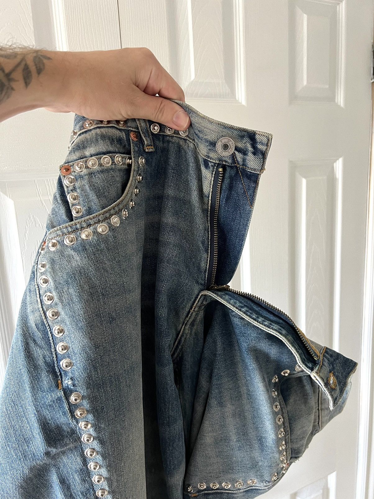 Martine Rose Rare Martine Rose Stud-Embellished Denim Size US 32 / EU 48 - 10 Thumbnail