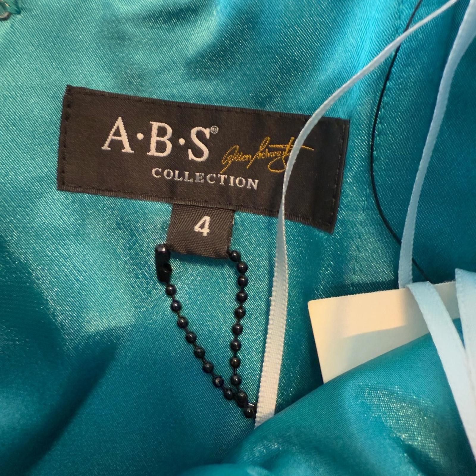 Absent A.B.S. Collection teal formal maxi dress bow back zip SZ 4 Size S / US 4 / IT 40 - 4 Thumbnail