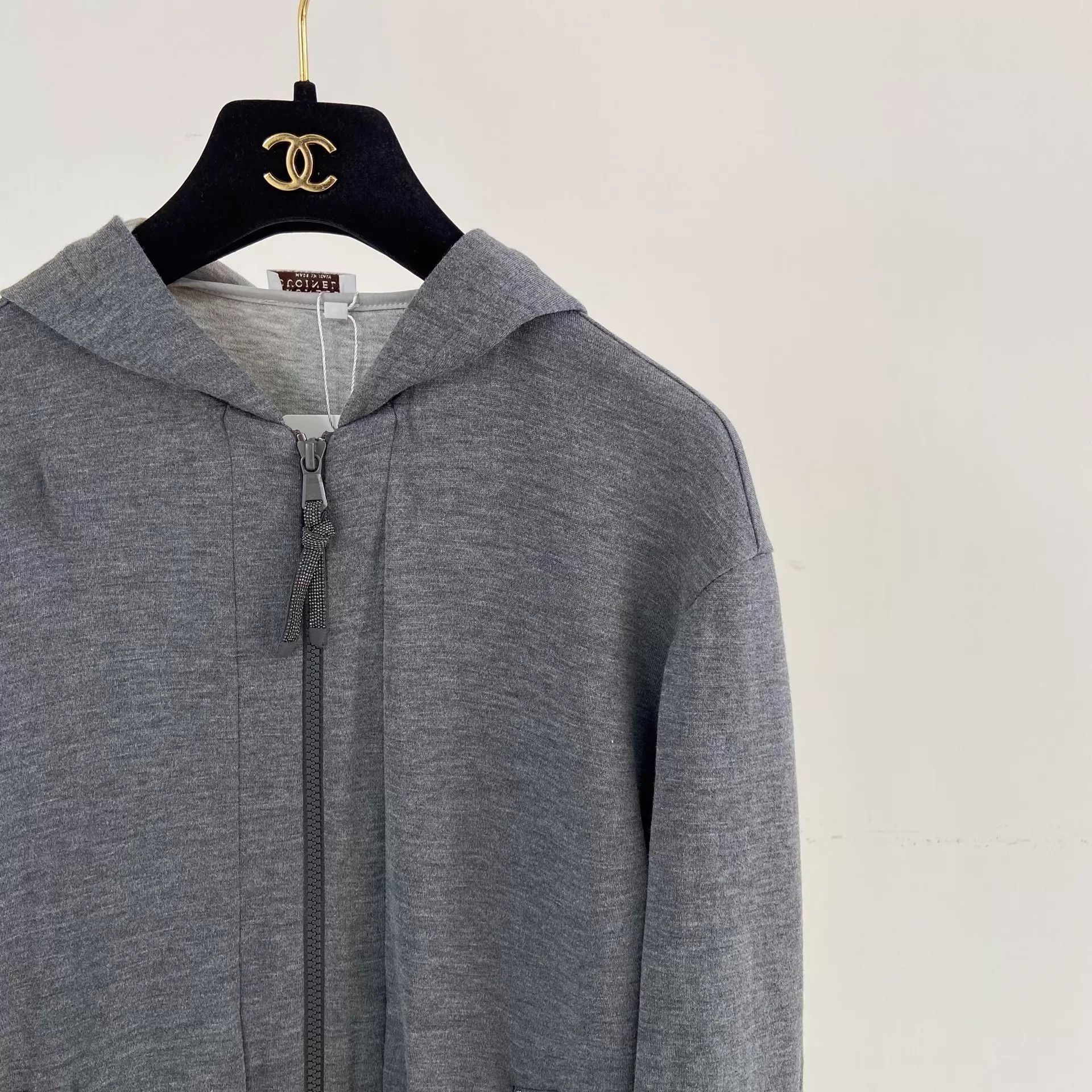 Brunello Cucinelli BC 25FW Dark Gray Beaded Hoodie XS Size US XS / EU 42 / 0 - 3 Thumbnail