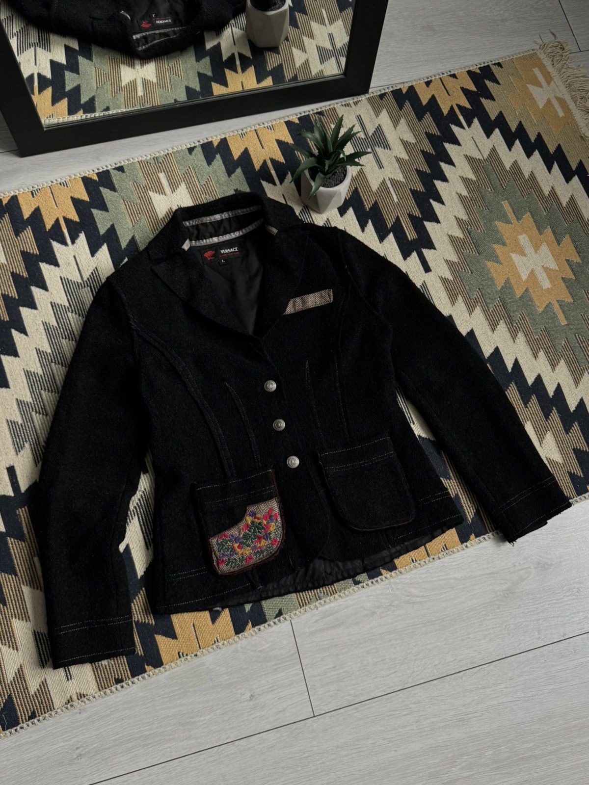 Versace Jeans Couture Vintage Versace Jeans Couture Avant-Garde Wool Blazer Size L / US 10 / IT 46 - 2 Thumbnail