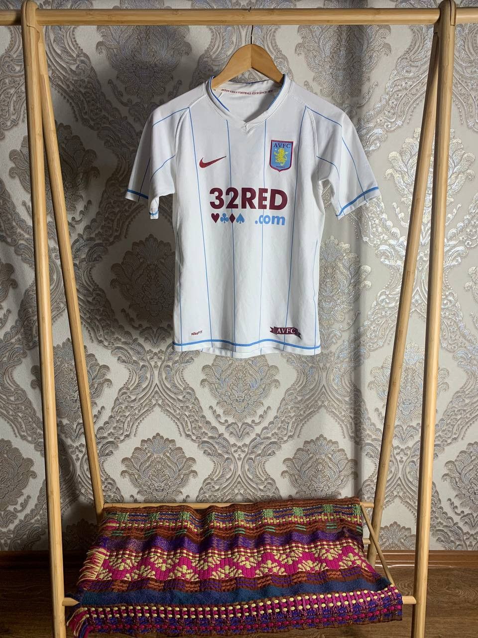 Pre-owned Nike X Soccer Jersey Vintage Nike Fc Aston Villa Soccer Jersey Drill Y2k Hype 90's In White