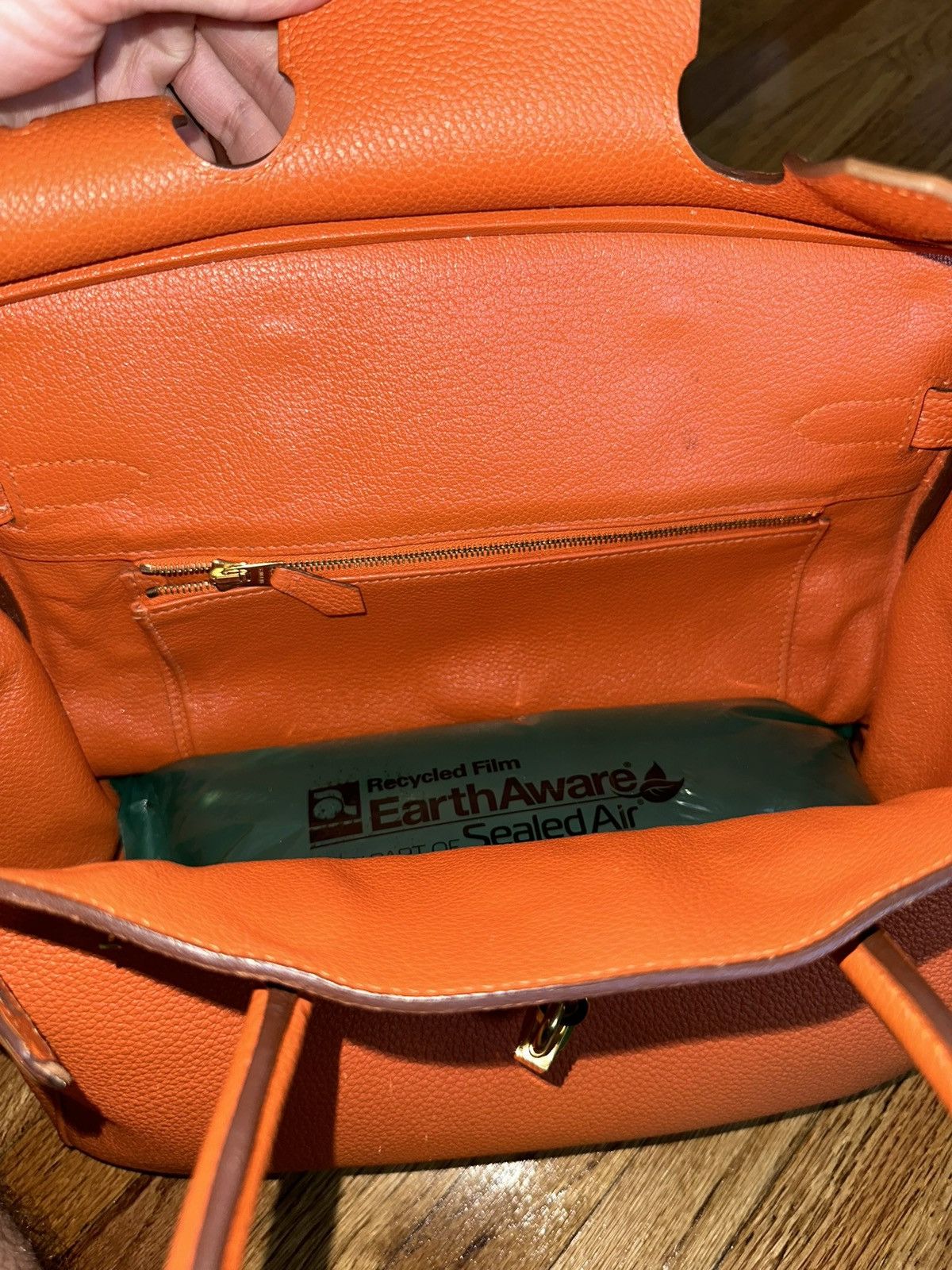 Hermes Birkin 30 Togo orange and gold 2010 bag