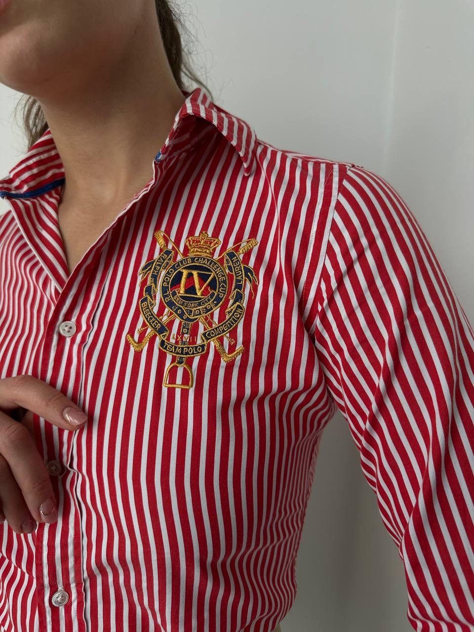 Polo Ralph Lauren × Vintage Vintage Polo Ralph Lauren Red Big Logo Shirt Size S / US 4 / IT 40 - 6 Thumbnail