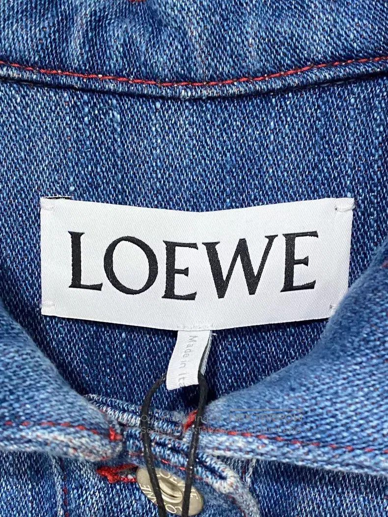Loewe Loewe Embossed Leather Pocket Logo Denim Jacket Size 4XL / US 24-26 - 4 Thumbnail