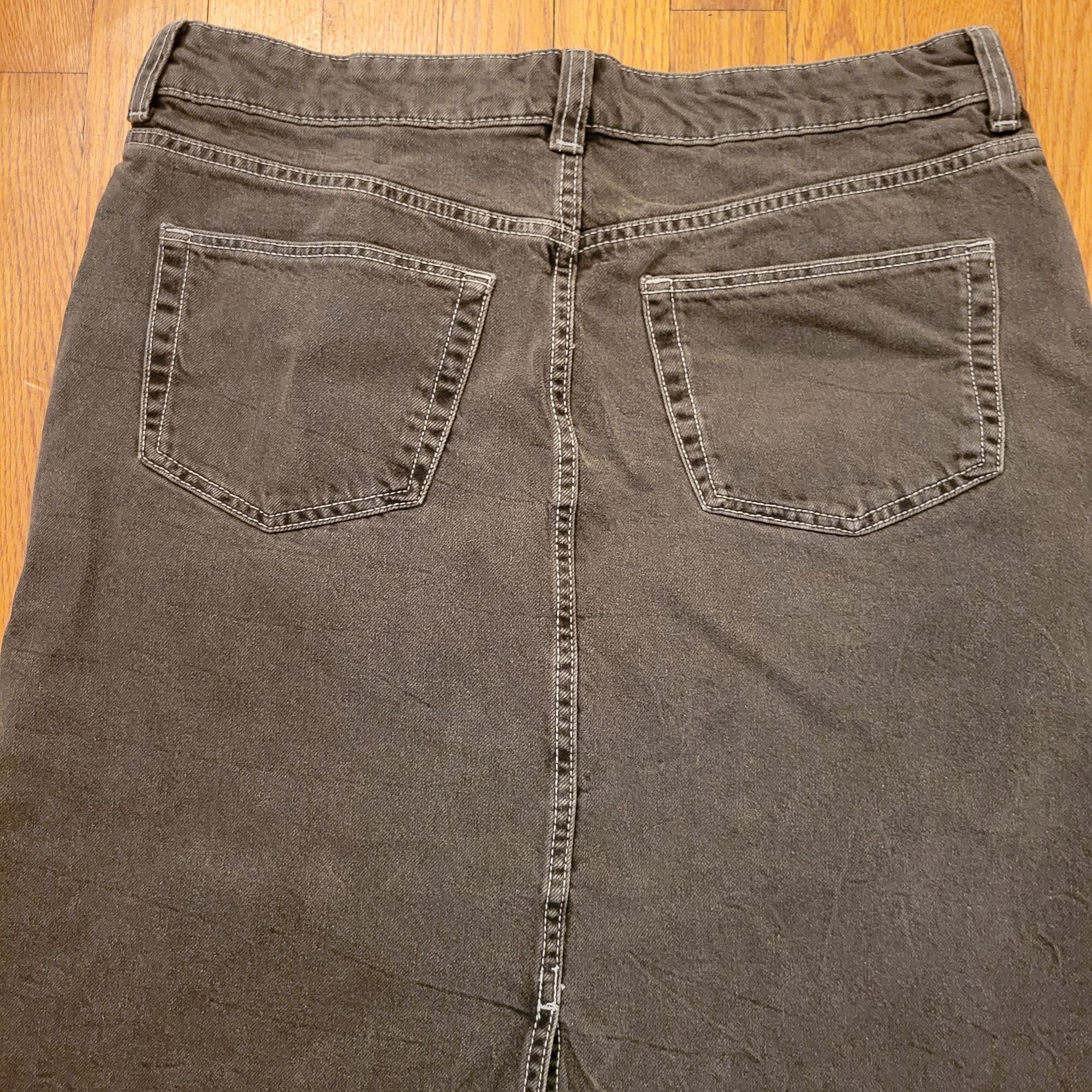 H&M Divided HM Black Denim Maxi Skirt 10 Modest Back Slit Wester Size 32" / US 10 / IT 46 - 6 Thumbnail