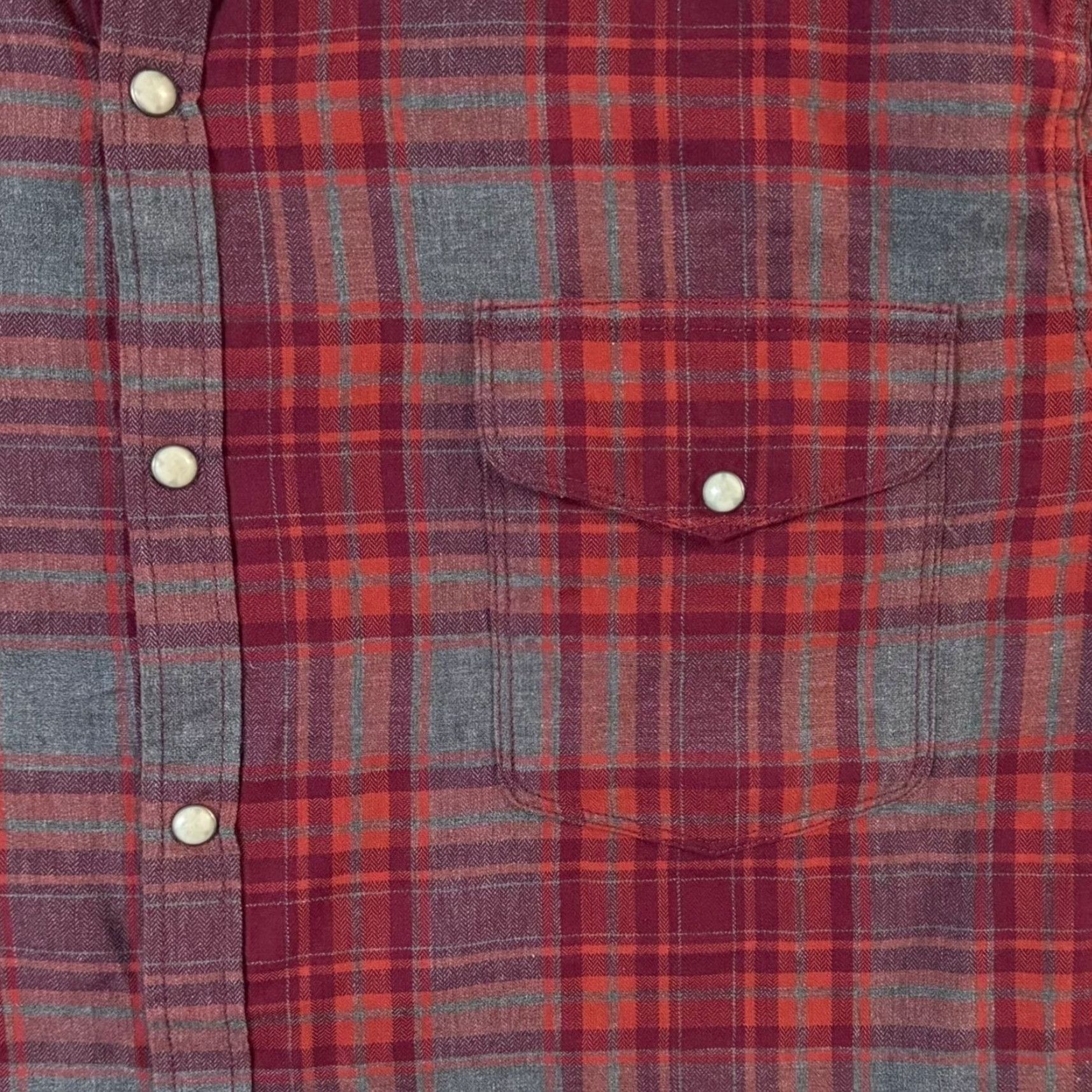 Lucky Brand Lucky Brand Men's XXL Red Plaid Cotton Western Button-Up Shirt, California Fit, Pearl Snap, Long Sleeve Fall Winter Casual Size US XXL / EU 58 / 5 - 7 Thumbnail