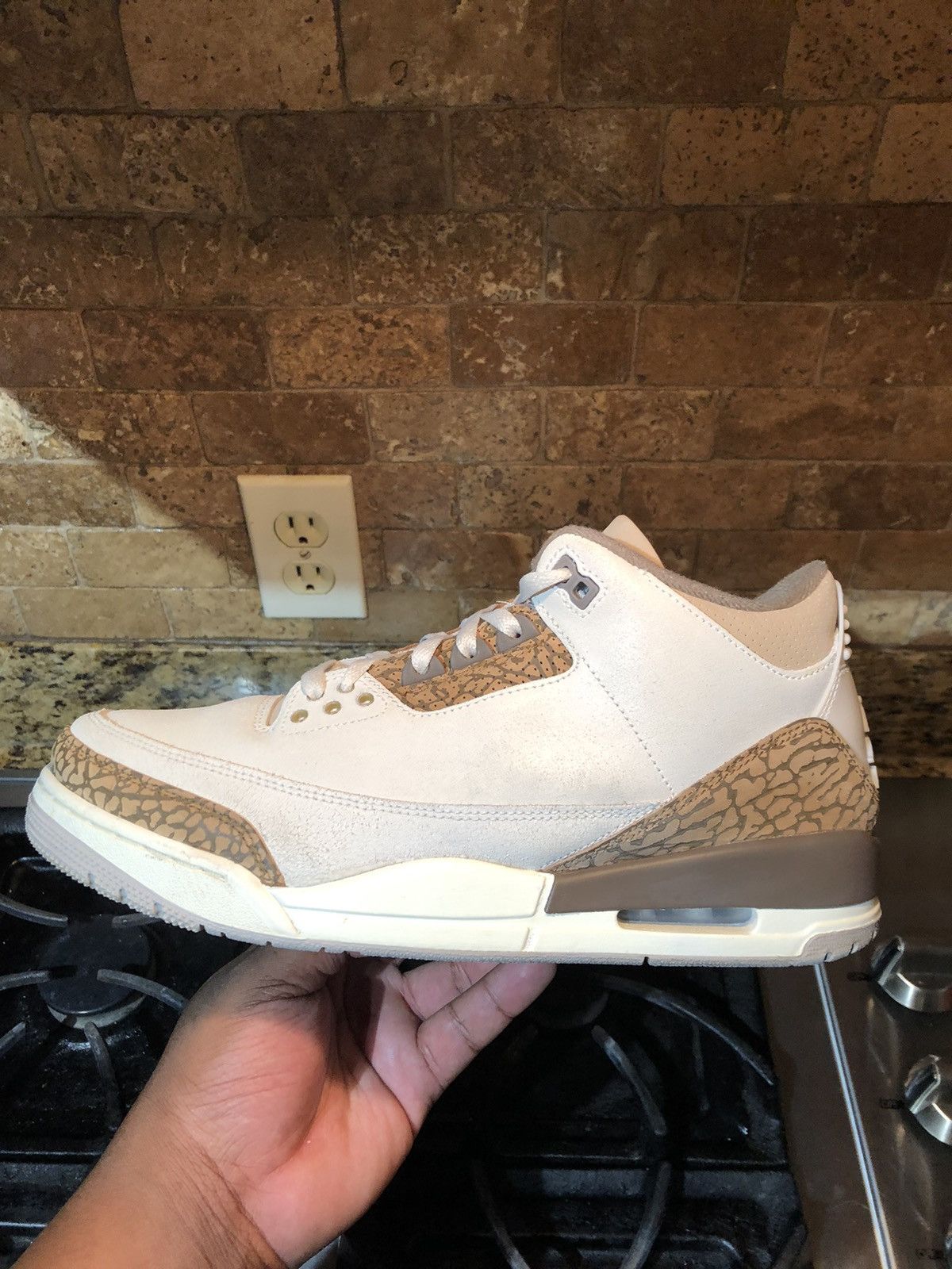 image of Jordan Brand 3 Palomino Shoes in Brown, Men's (Size 11)