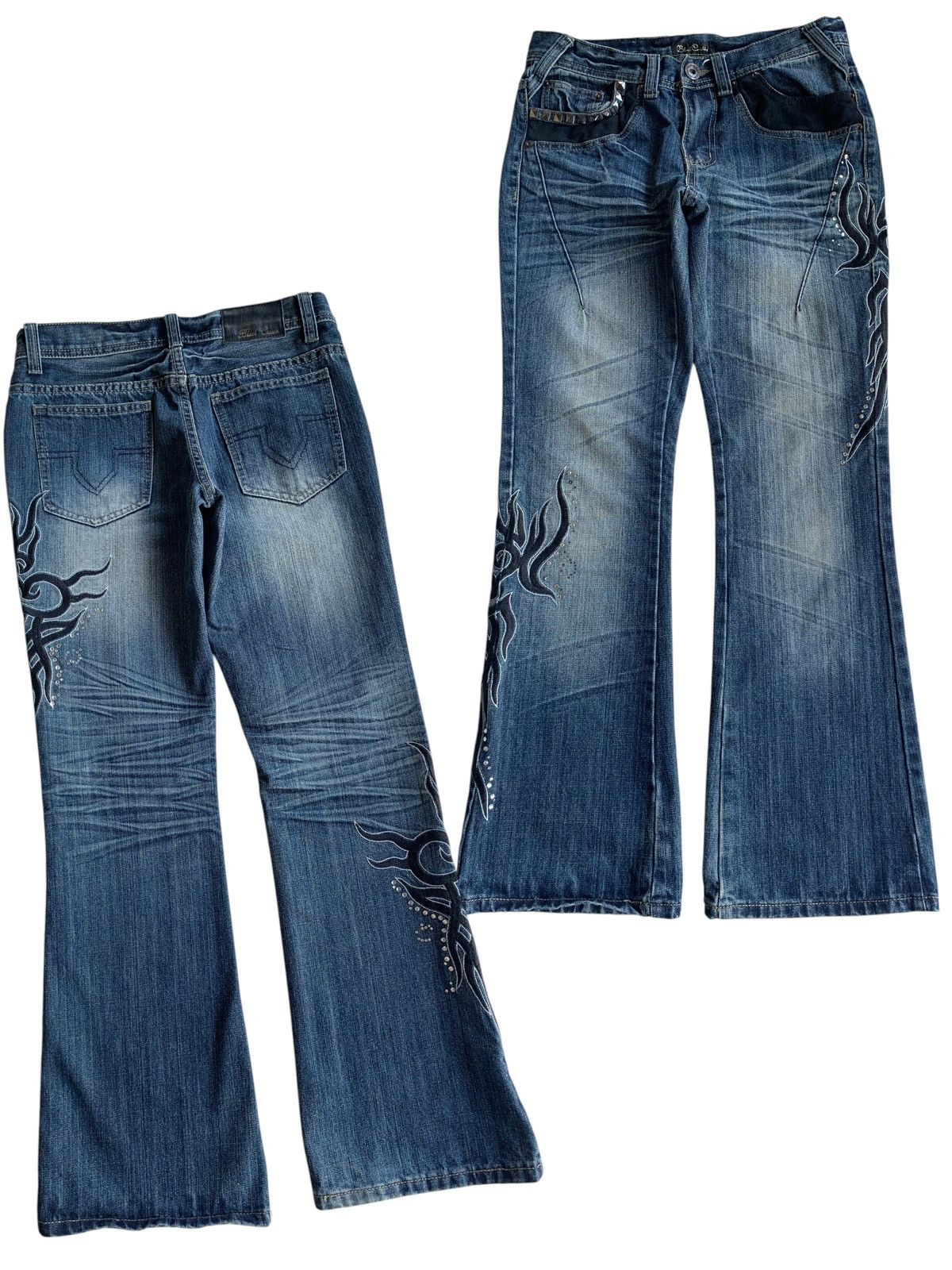 Black Crown Flared Rusty Mudmax Punk Style Denim