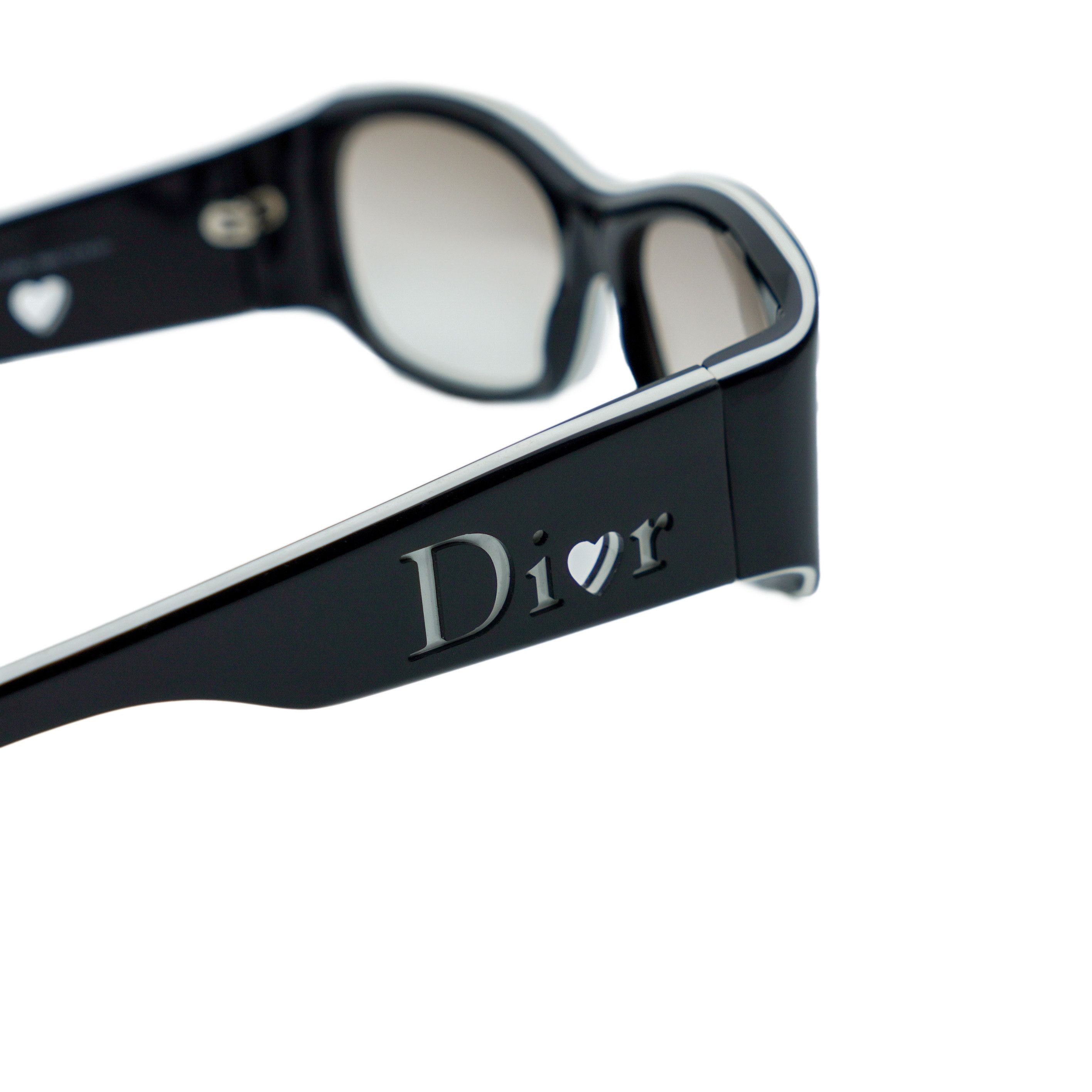 Vintage Lovingly Dior 2 Galliano Black Heart Logo Sunglasses