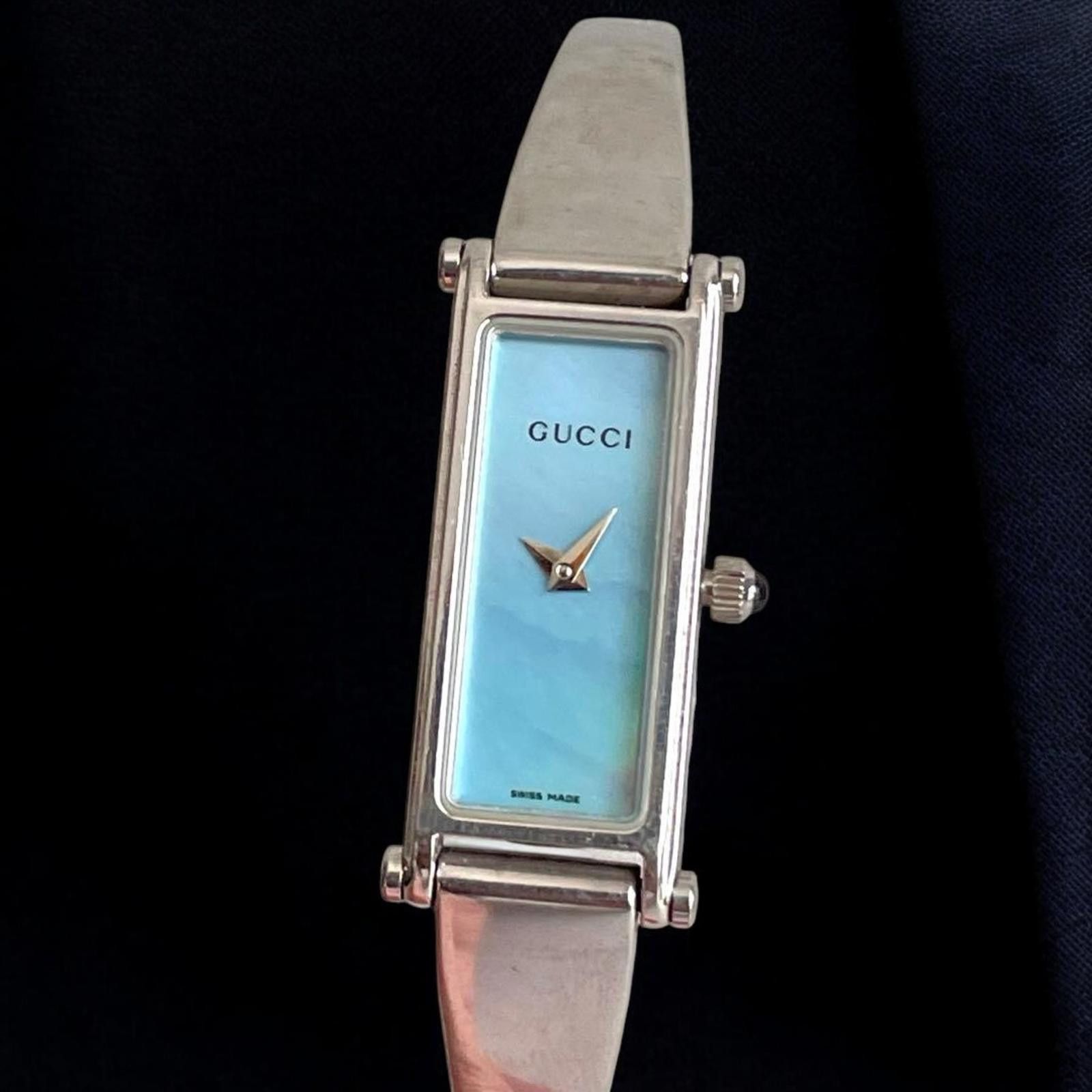 Gucci Gucci - Silver Rectangular Face Wristwatch Size ONE SIZE - 1 Thumbnail