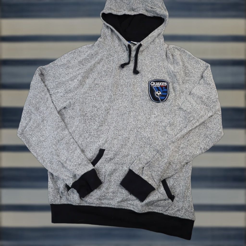 Vintage Adidas Originals San Jose Quakes Hoodie Mens Large Gray Pullover Shirt Size US L / EU 52-54 / 3 - 1 Thumbnail