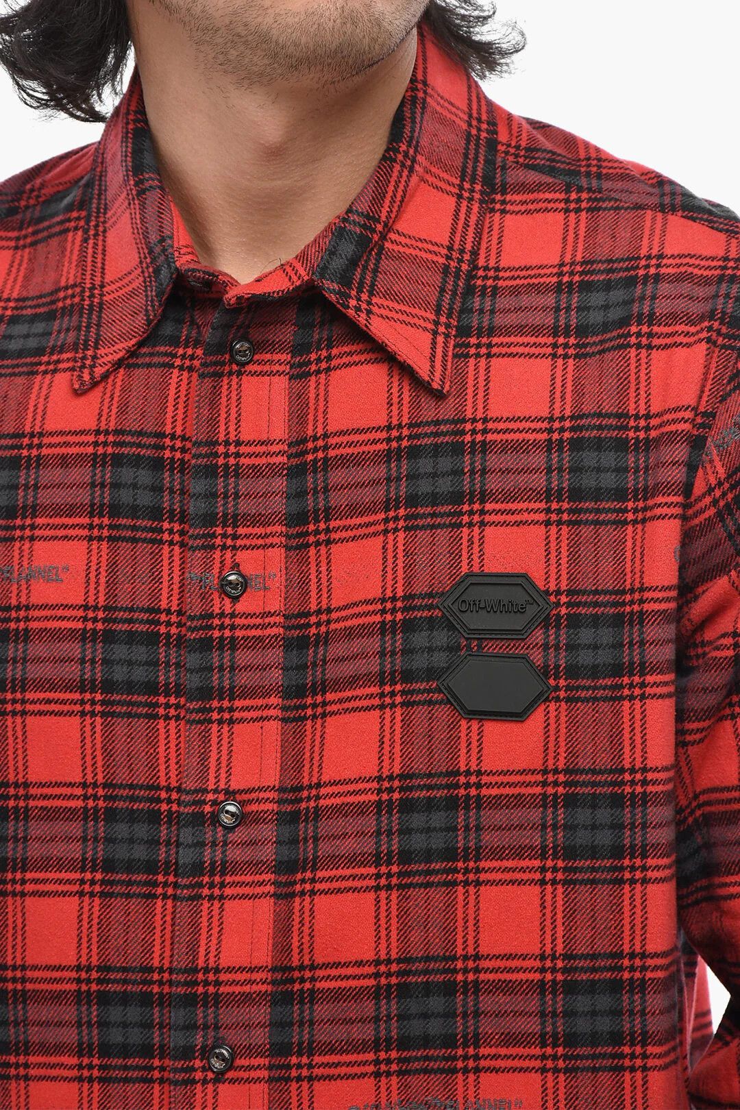 Off-White og1mm0526 Flannel Shirt in Red/Black Size US XS / EU 42 / 0 - 3 Thumbnail
