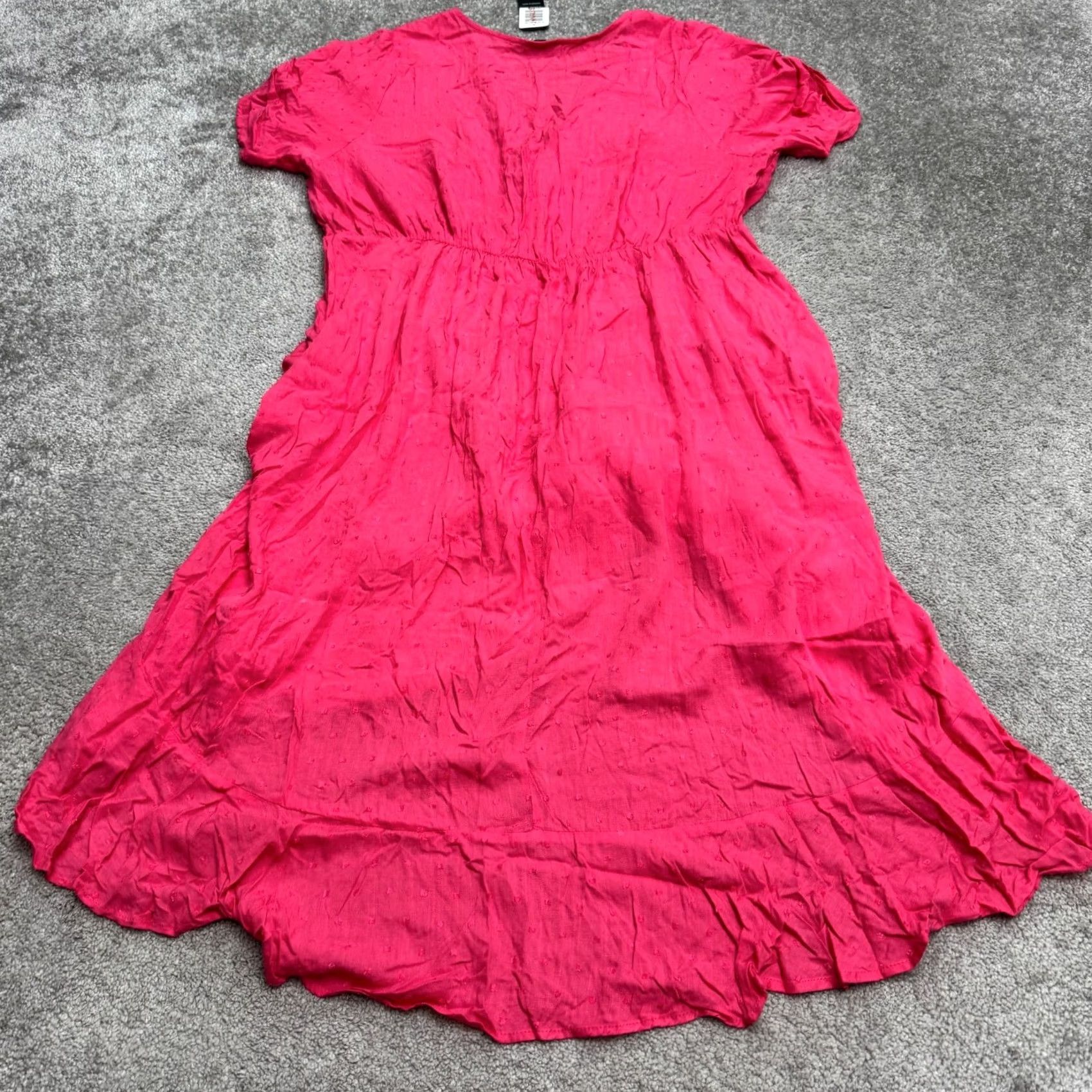 Torrid Torrid Pink Swiss Dot A-Line Wrap Midi Dress Womens 2XL Tie Sleeve NWT Size XXL / US 16-18 / IT 52-54 - 2 Thumbnail