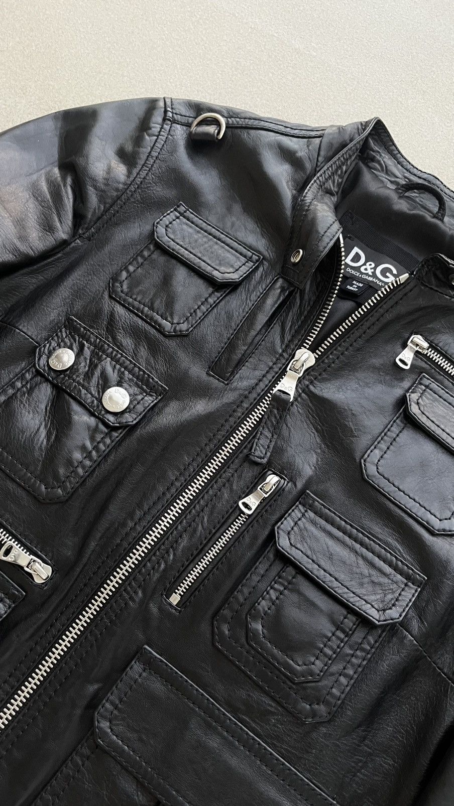 Dolce & Gabbana D&G Multipocket Leather Jacket Hedi Slimane Size US S / EU 44-46 / 1 - 4 Thumbnail