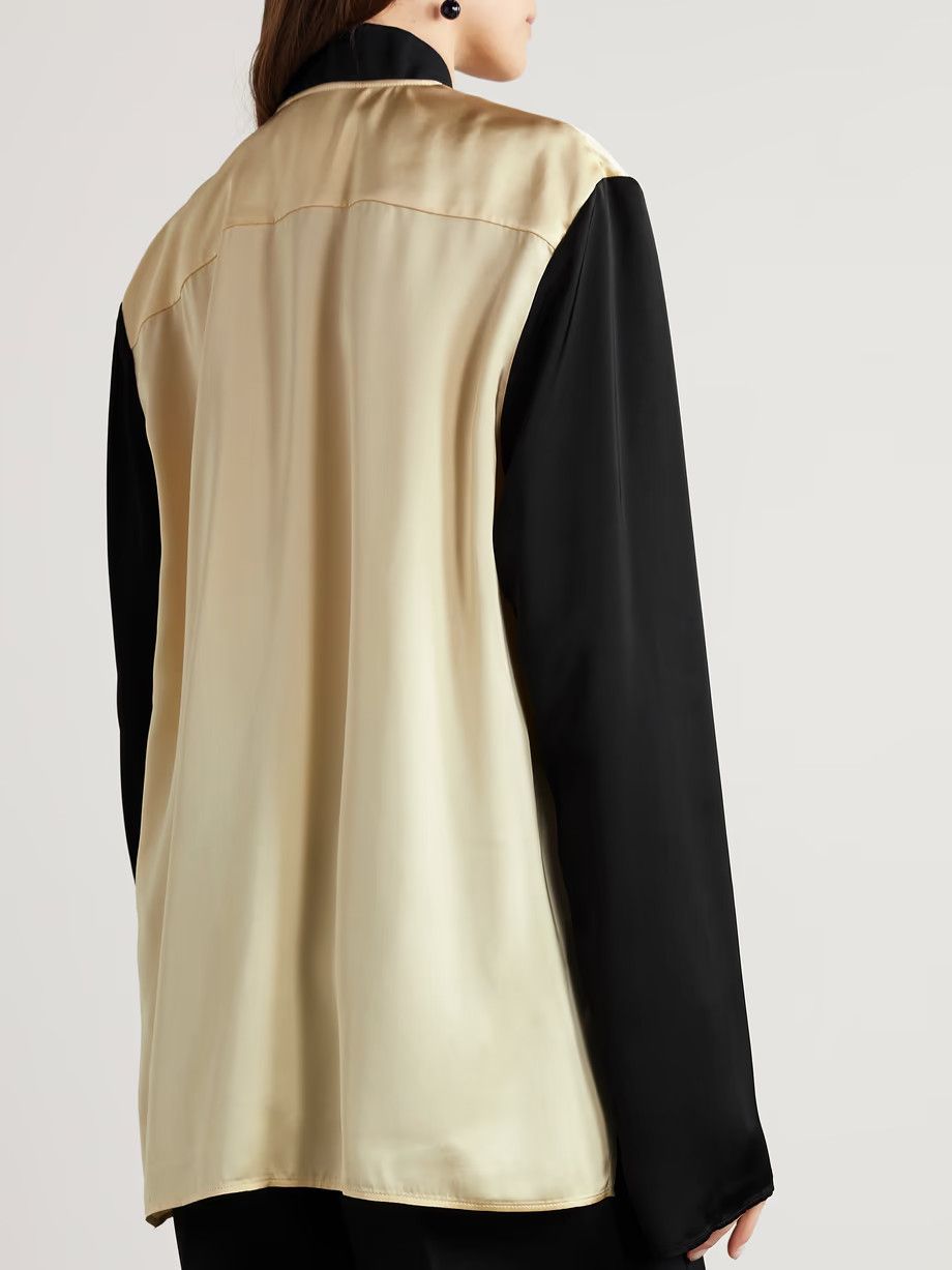 Jil Sander o1mt1gz0625 Satin Jacket in Black/Off-White Size M / US 6-8 / IT 42-44 - 4 Thumbnail