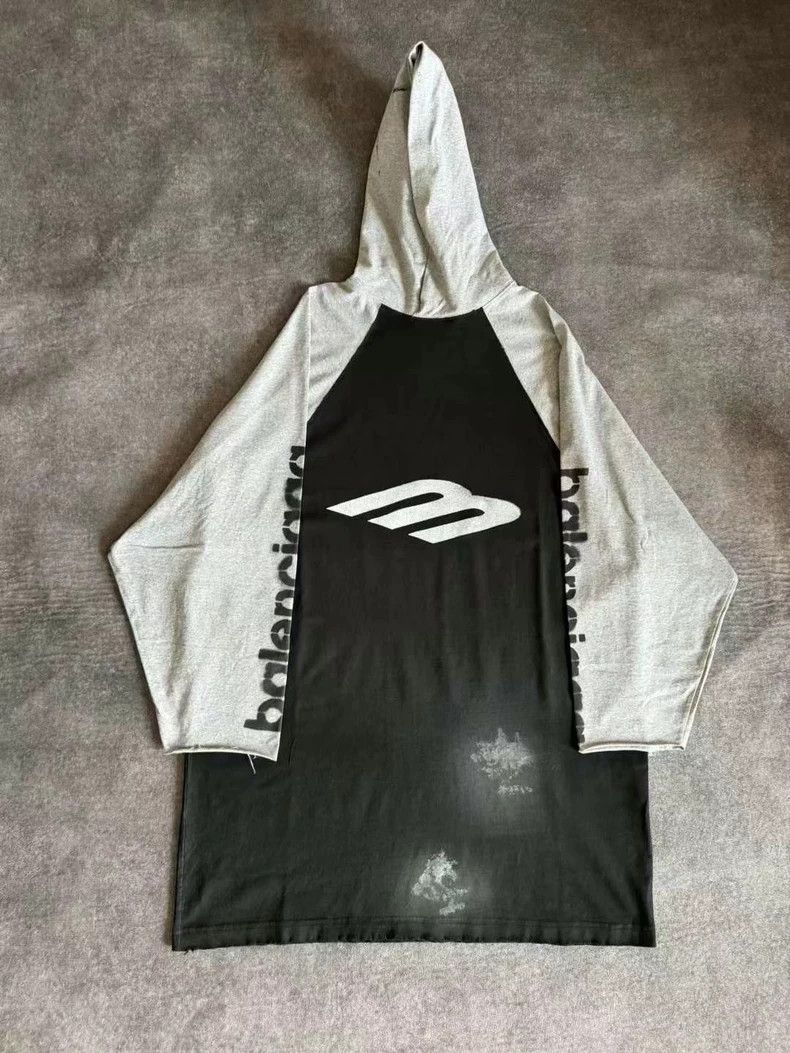 Balenciaga Balenciaga 3B letters dirty old color matching hooded shor Size US S / EU 44-46 / 1 - 1 Thumbnail