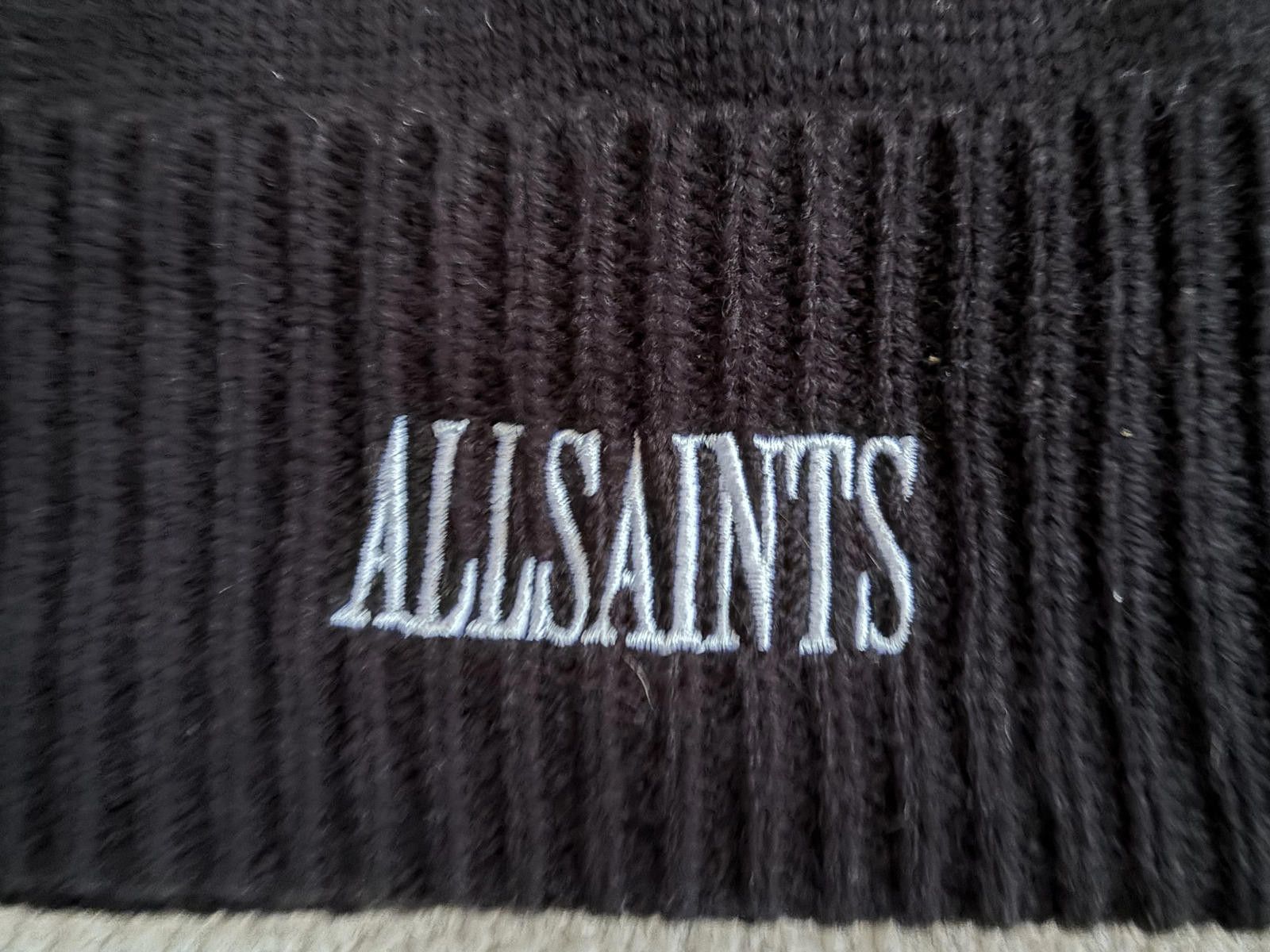 Allsaints NWT AllSaints Logo Embroidered Beanie - Black Size ONE SIZE - 5 Thumbnail