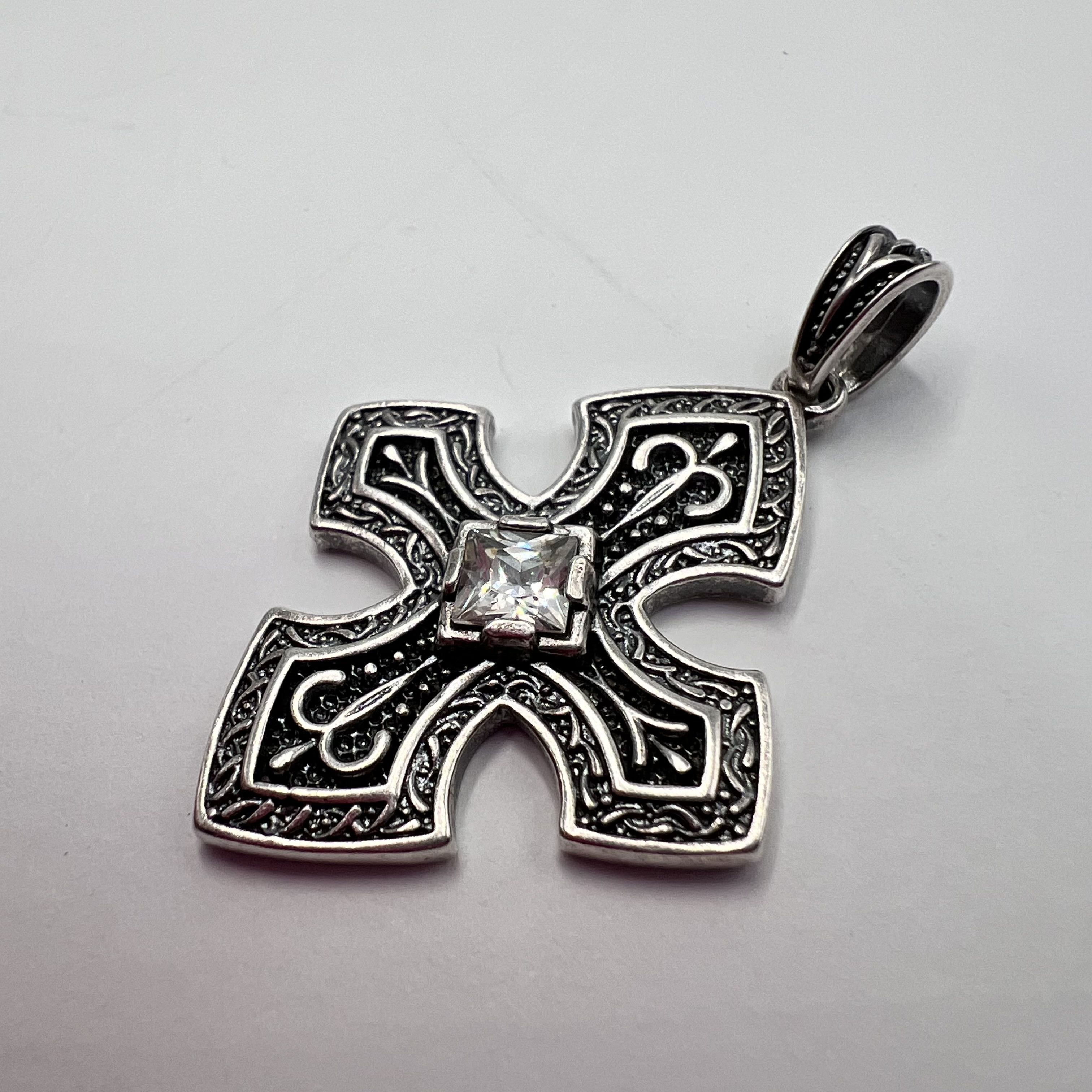 Vintage Vintage Used Pendant Cross Sterling Silver 925 6.58gr Size ONE SIZE - 5 Thumbnail