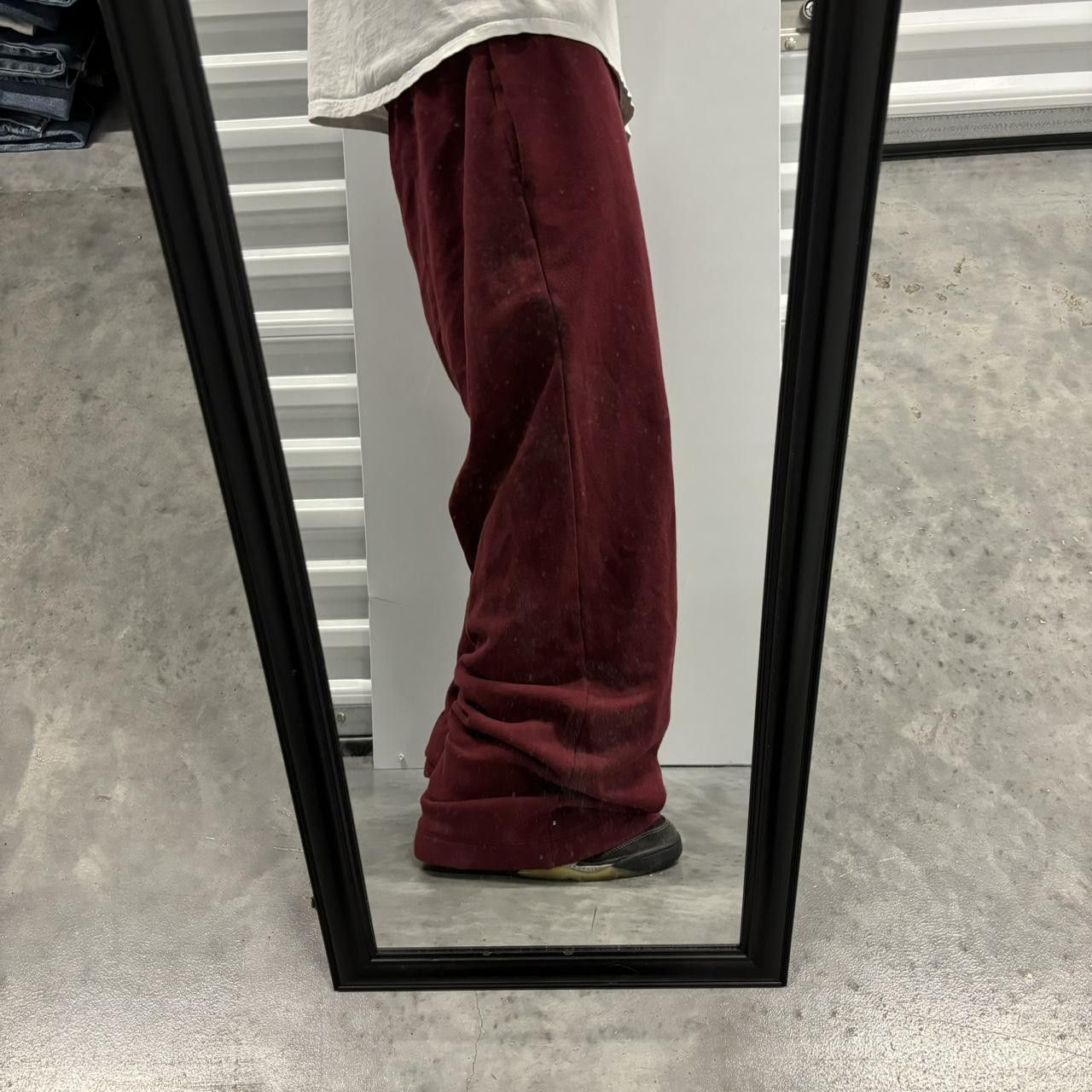 Japanese Brand × Vintage Crazy Vintage Y2K/2000s Baggy Red Skater Wide Leg Essential Sweatpants! Size US 34 / EU 50 - 1 Thumbnail