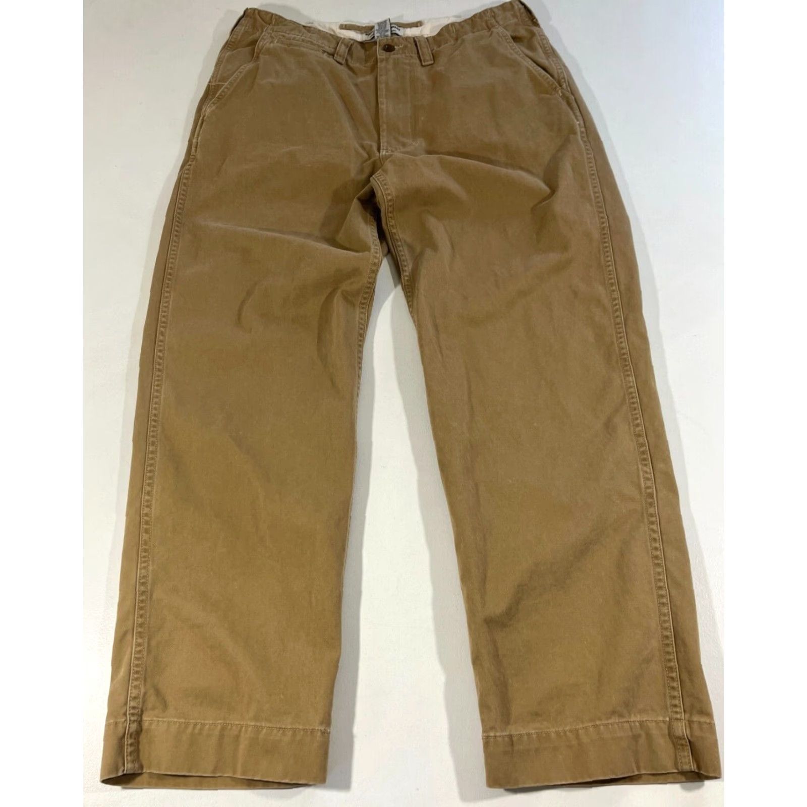 Polo Ralph Lauren VINTAGE Polo Ralph Lauren Men's Chino Pants 33x30 Tan Cotton 90s Vintage Polo Jeans Company RL67 Front Flat Front Belt Loops Straight Leg Mens Pants Size US XS / EU 42 / 0 - 3 Thumbnail