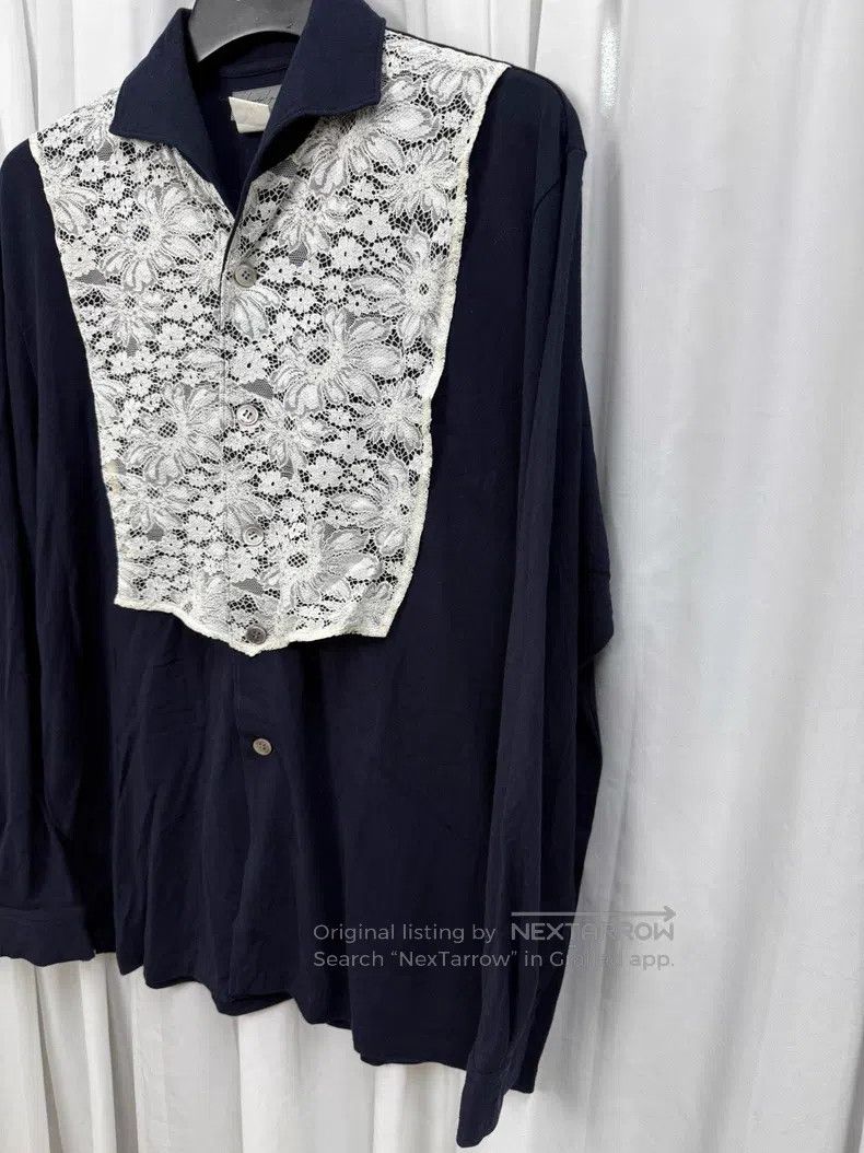 Yohji Yamamoto Yohji Yamamoto lace panel shirt early cotton with distinct Size US M / EU 48-50 / 2 - 4 Thumbnail