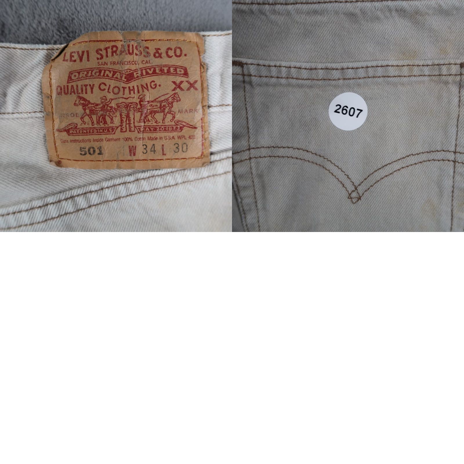Levi's VINTAGE Levi's 501 Jeans Gray Mens 34x30 Denim Straight 5-Pocket USA Made 90s 501 Series Size US 34 / EU 50 - 10 Thumbnail
