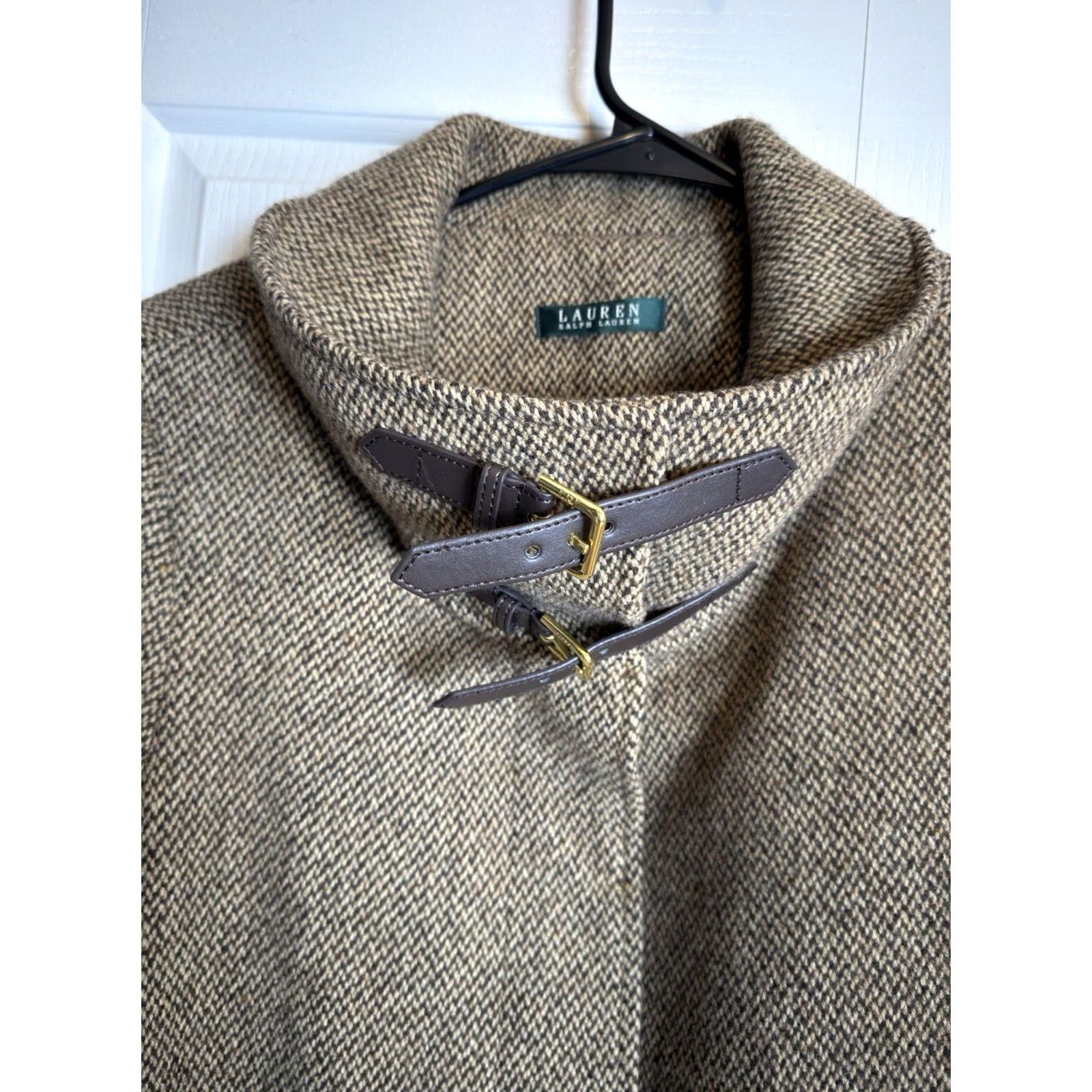 Ralph Lauren Lauren Ralph Lauren Women’s Tweed Wool Brown Coat High Neck Buckle Jacket Sz 14 Size XL / US 12-14 / IT 48-50 - 4 Thumbnail