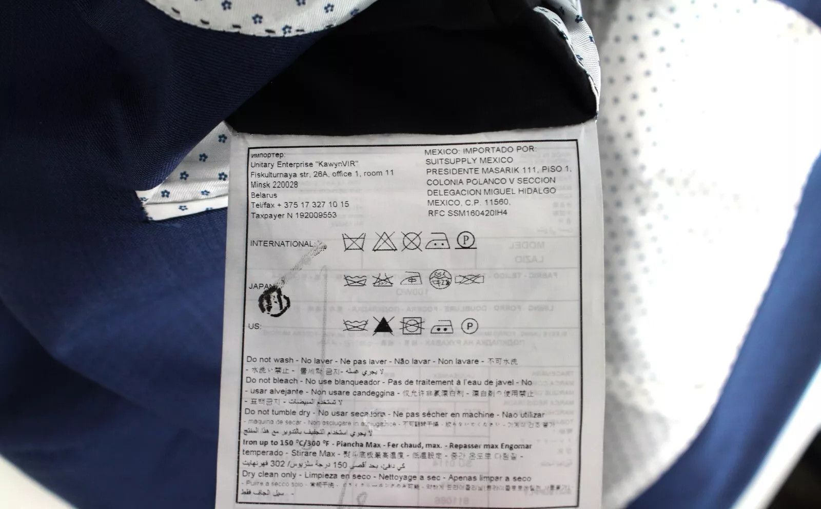 Suitsupply LAZIO UK44 Blue Wool Lined Blazer 59739 Size 44R - 7 Thumbnail