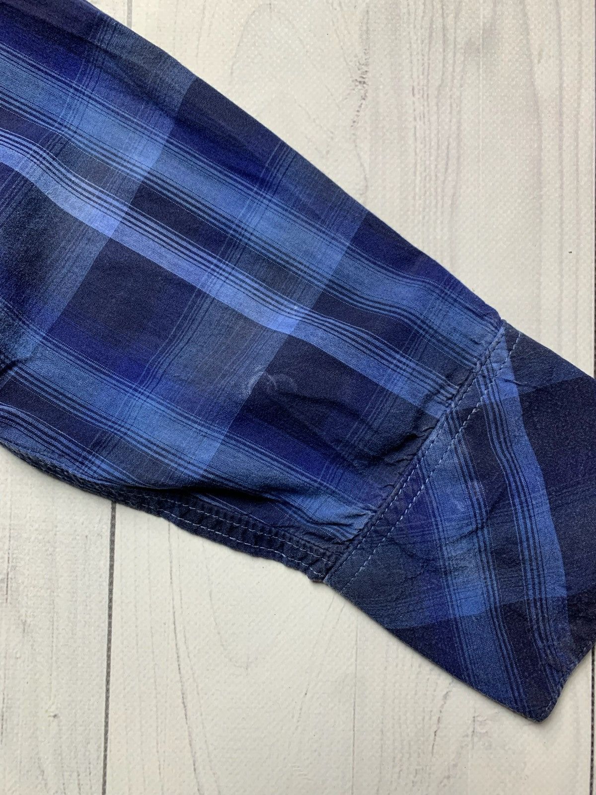 Vintage True religion plaid shirt size M blue rare