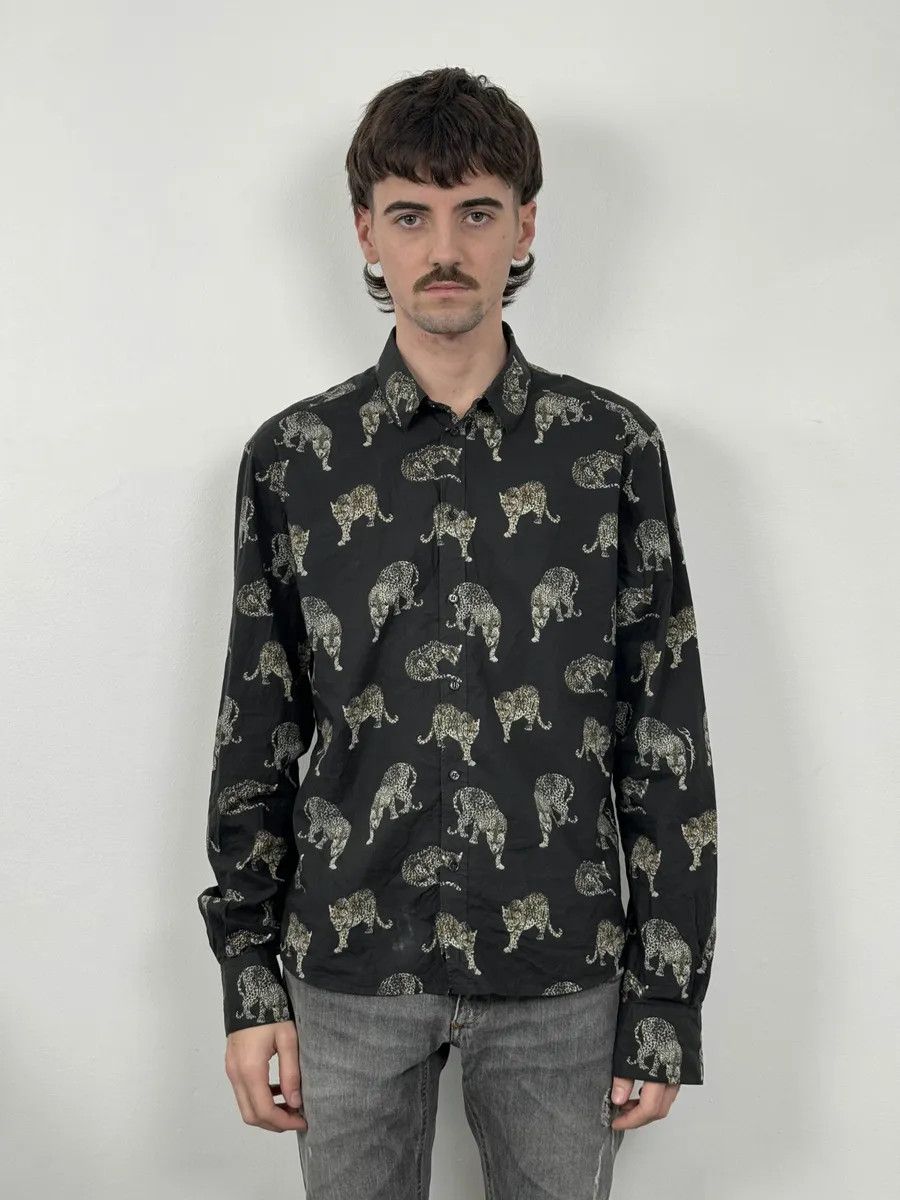 Dolce & Gabbana 2010s Dolce & Gabbana Gold Mafia Leopard Black Shirt Size US M / EU 48-50 / 2 - 3 Thumbnail