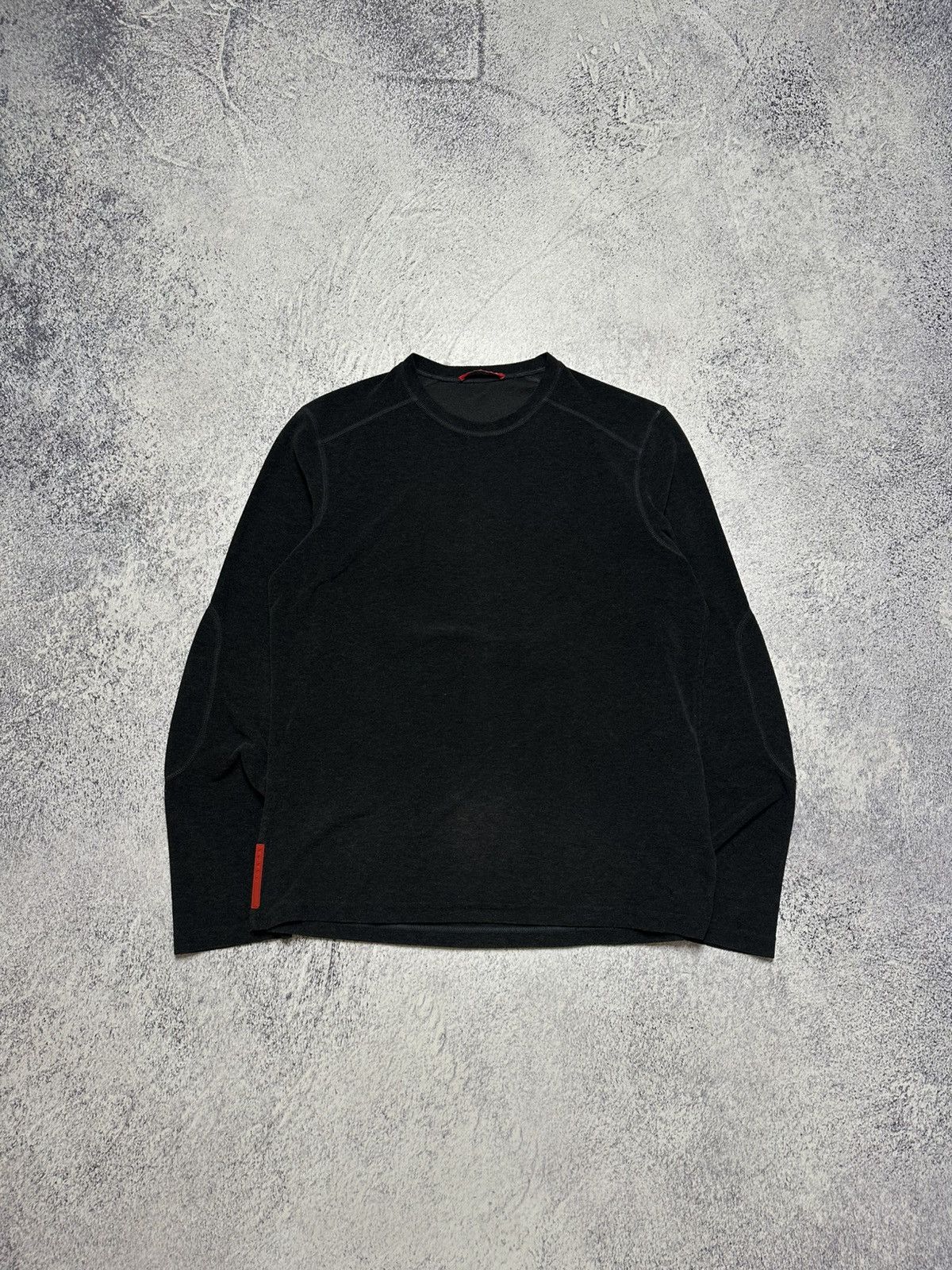 Prada Vintage Prada Red Tab Longsleeve Sweatshirt Size US XL / EU 56 / 4 - 2 Thumbnail