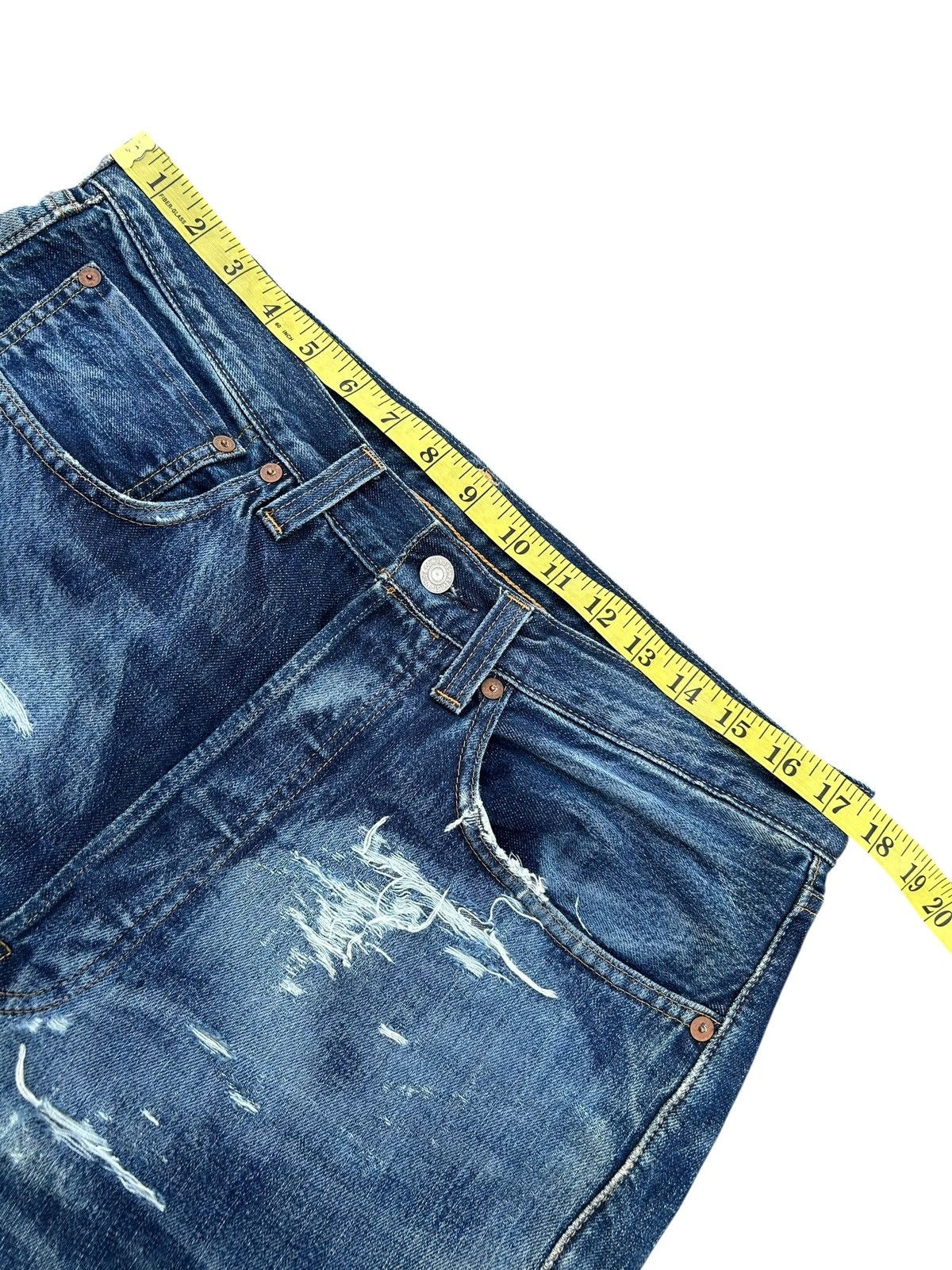 Kapital Thrashed Levis 501XX Big E Selvedge Distressed Denim Jeans Size US 35 - 18 Thumbnail
