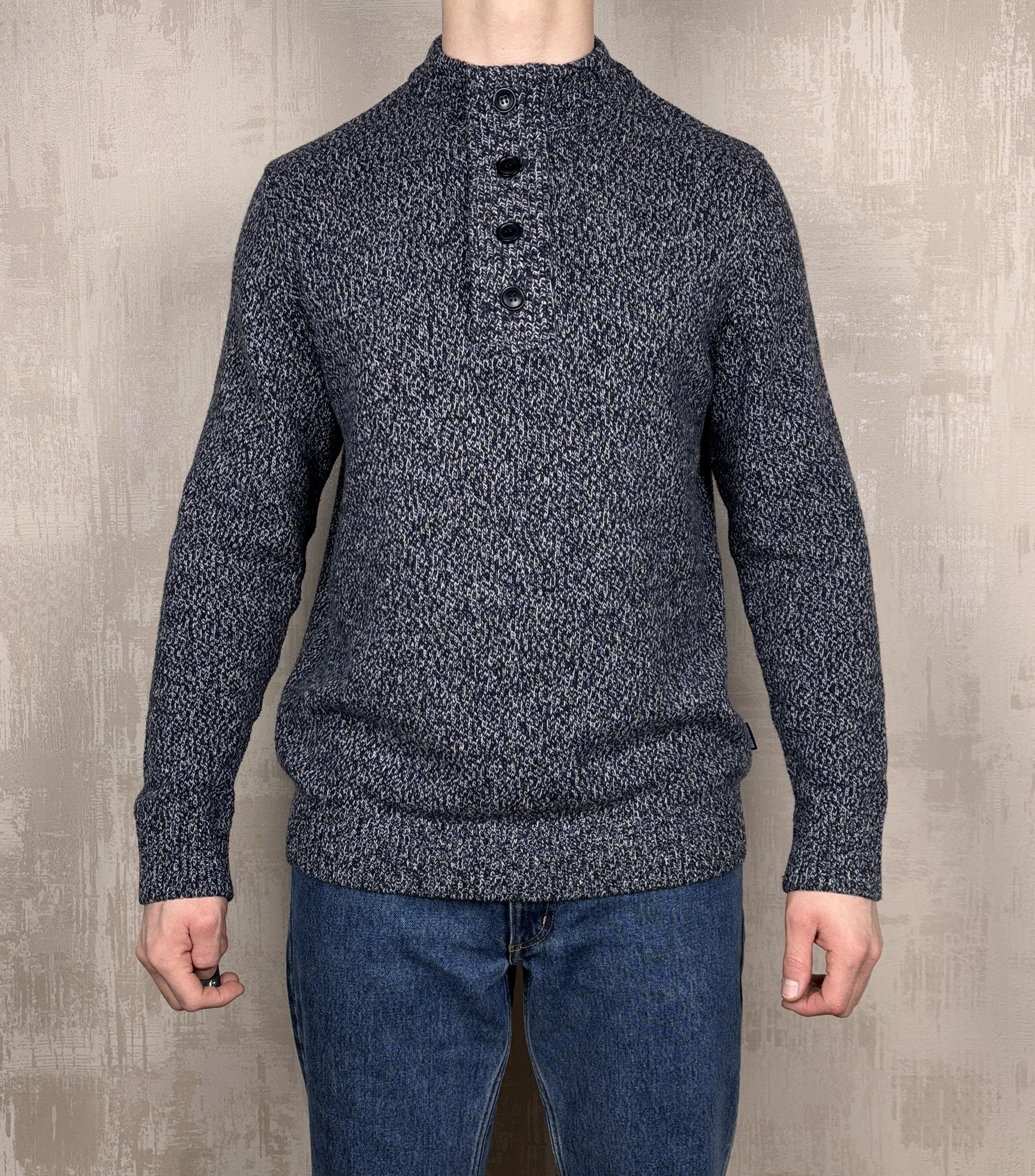 Barbour Barbour Sid Half Zip Pullover Navy Marl Wool Cotton Sweater Size US L / EU 52-54 / 3 - 1 Thumbnail