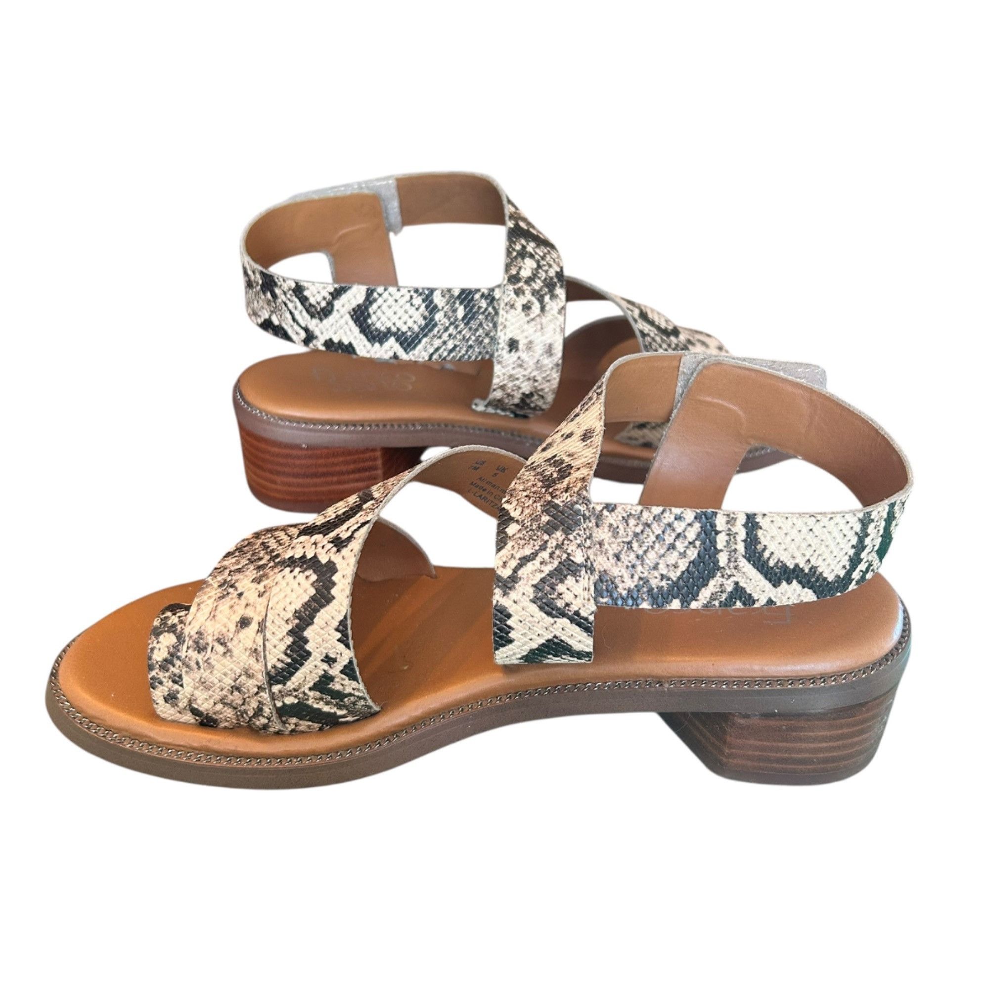 Franco Sarto Franco Sarto Snakeskin Laritza Strappy Statement Sandals 7 Size US 7 / IT 37 - 8 Thumbnail
