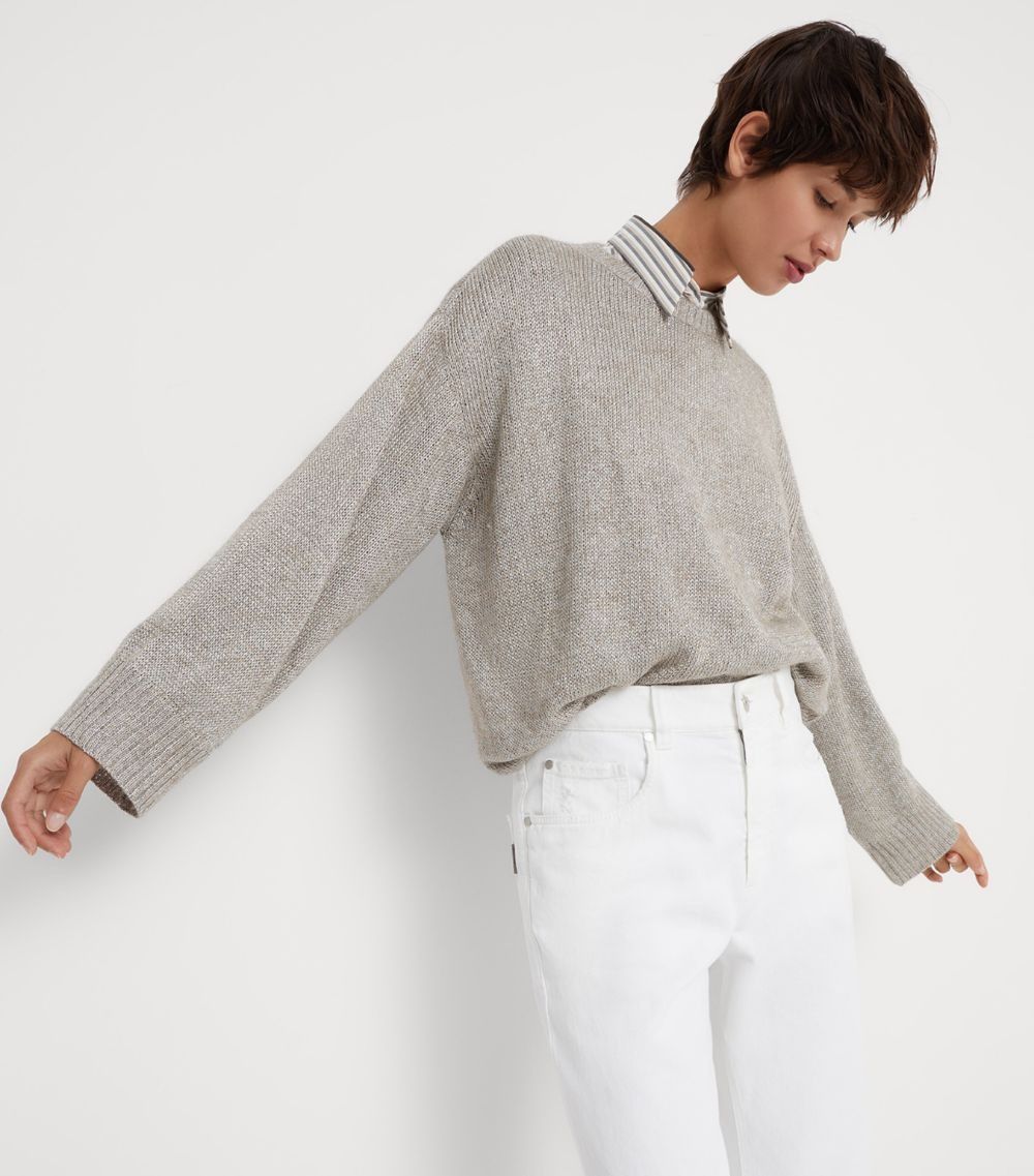 Brunello Cucinelli o1y0825 Crewneck Sweater in Beige Size XL / US 12-14 / IT 48-50 - 5 Thumbnail