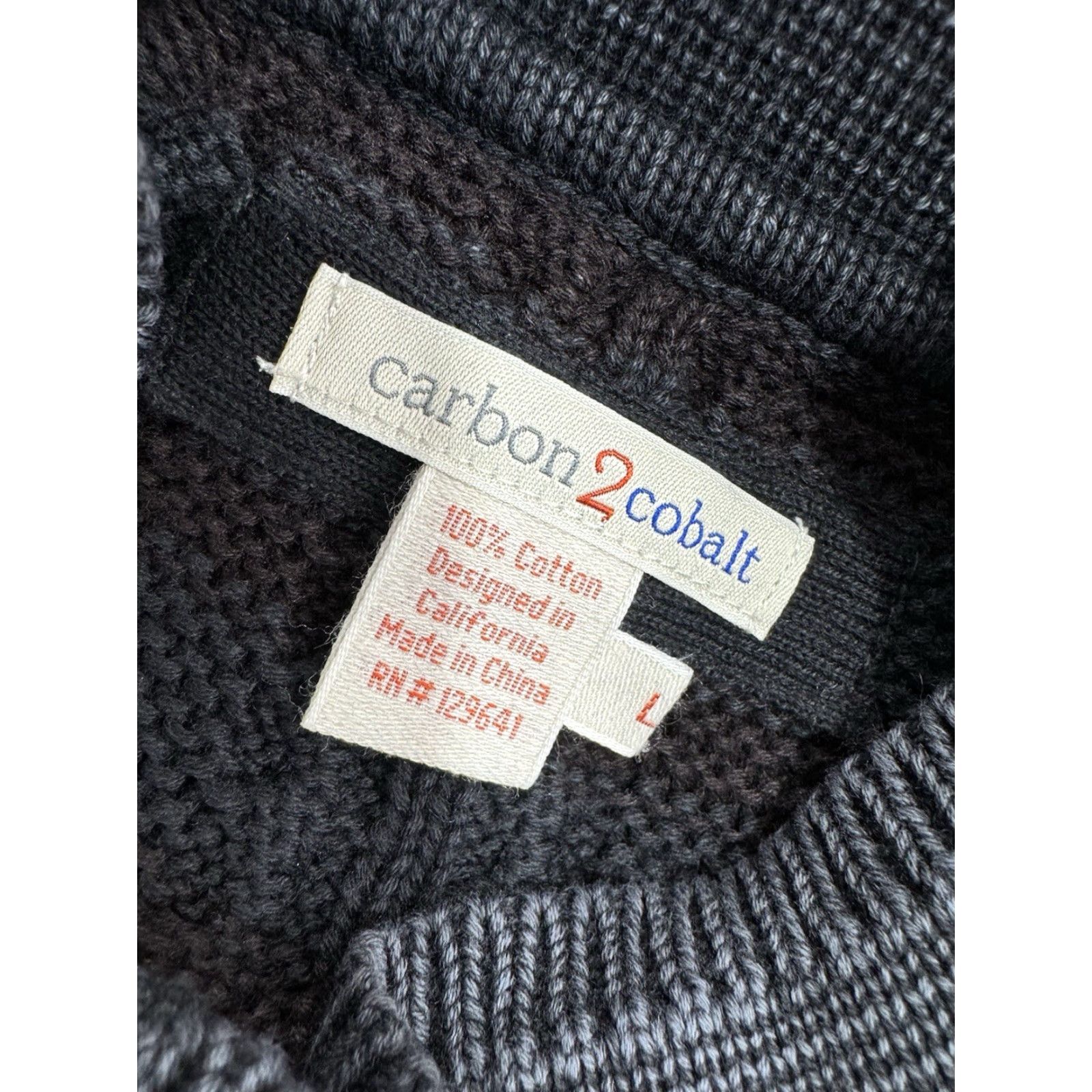 Carbon2Cobalt Carbon2Cobalt Full Zip Cable Knit Mens L Sweater Jacket Blue w Brownish Red Stripes Sweater Jacket Mens L Blue Browns Mens Size US L / EU 52-54 / 3 - 4 Thumbnail