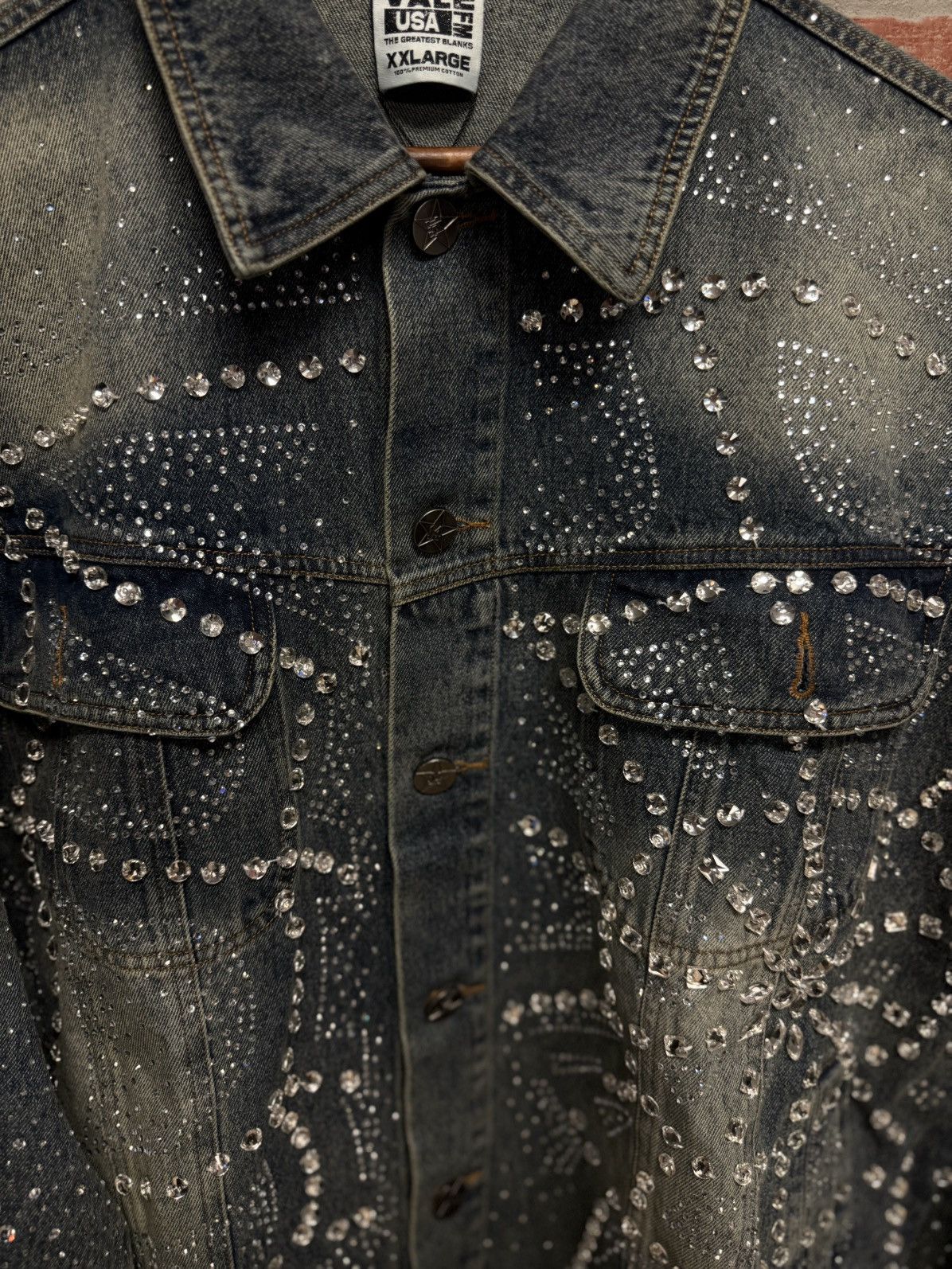 Vale Valley Blue Denim Jacket Crystal Stones Rare XXL (NEW) Size US XXL / EU 58 / 5 - 7 Thumbnail