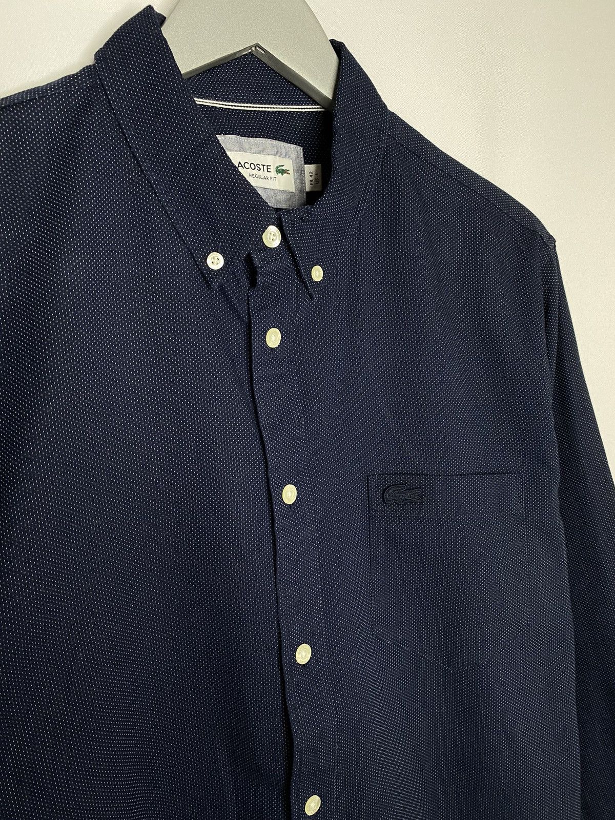 Other Lacoste France Navy Blue Shirt Long Sleeve Button Up Size US L / EU 52-54 / 3 - 9 Thumbnail