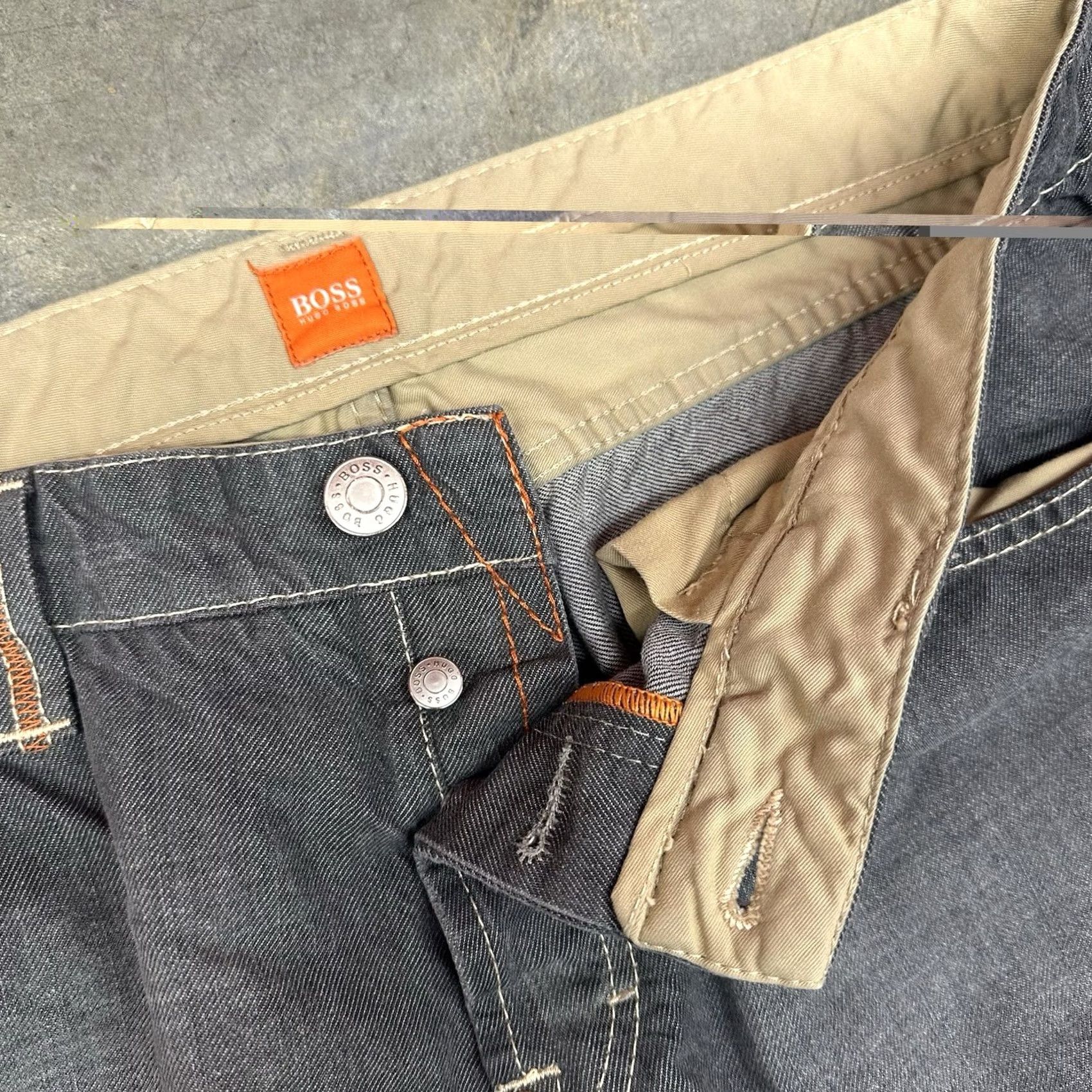 Hugo Boss Hugo Boss Jeans Men's 38 W 32 L Straight Leg Button Fly Denim Gray Grunge Size US 38 / EU 54 - 4 Thumbnail